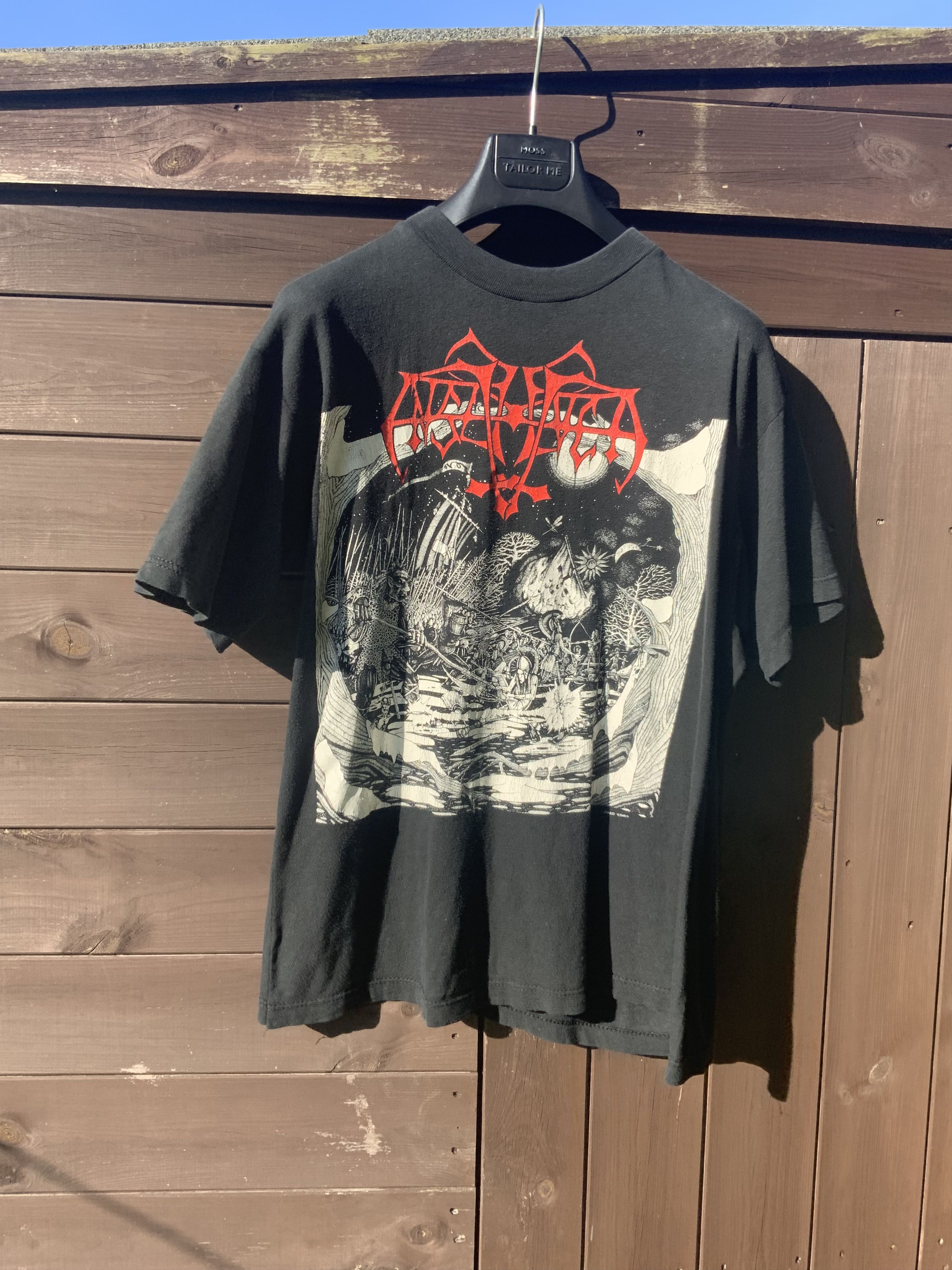 Vintage Very Rare Original 1993 Enslaved Hordanes Land shirt Size US XL / EU 56 / 4 - 1 Thumbnail