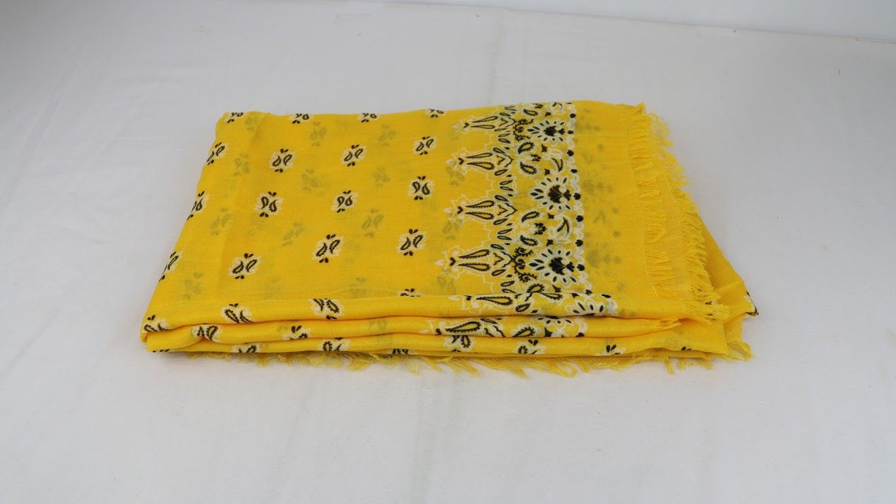 Saint Laurent Paris o1rshd1 Size: OS / Grand Rectangle Bandana Scarf in Yellow Size ONE SIZE - 1 Thumbnail