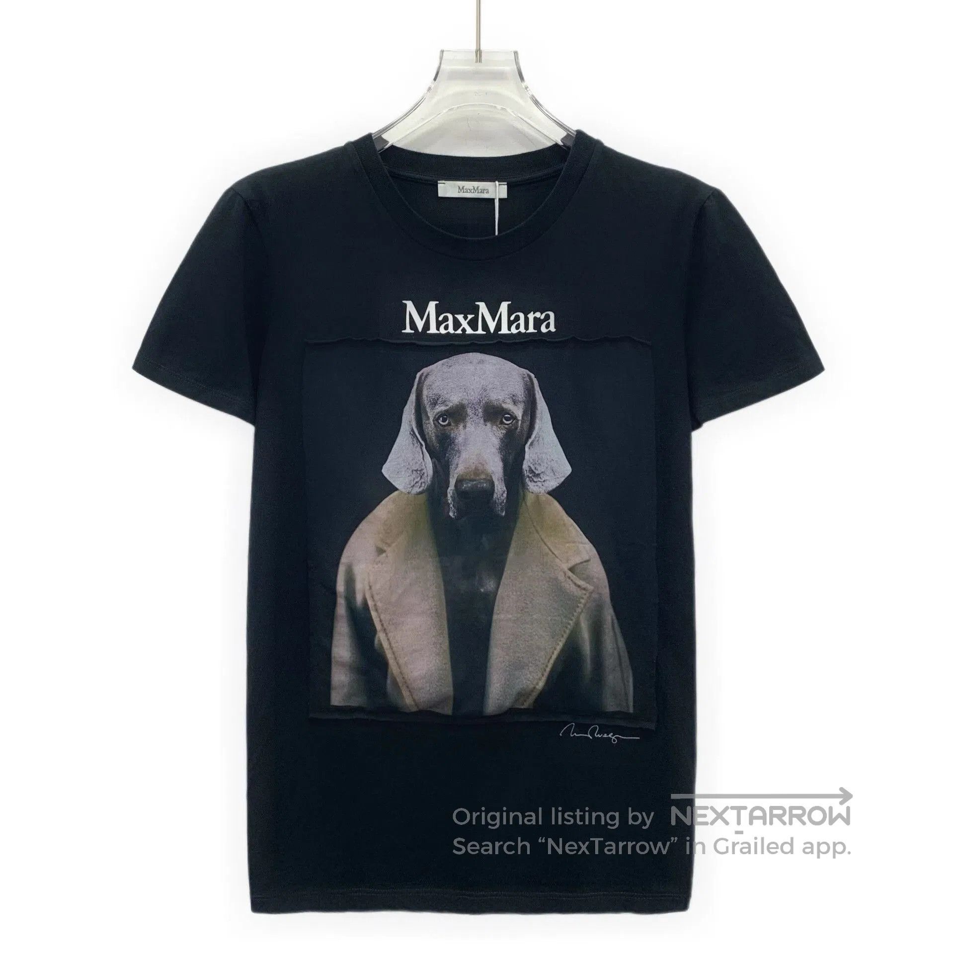 Max Mara Maxmara Black Dog Head Print T-shirt. Size M / US 6-8 / IT 42-44 - 1 Thumbnail