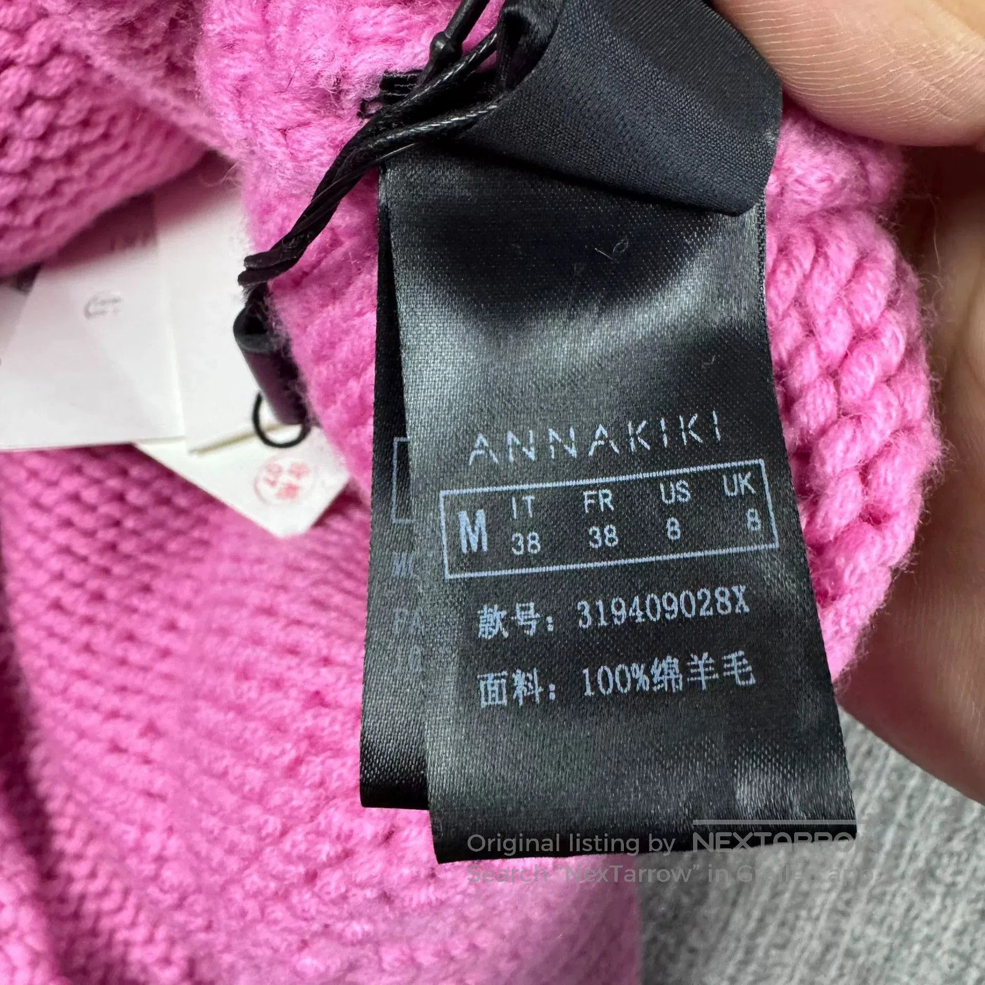 Vintage Pink Embellished Wool Long Sleeve Sweater. Size M / US 6-8 / IT 42-44 - 7 Thumbnail