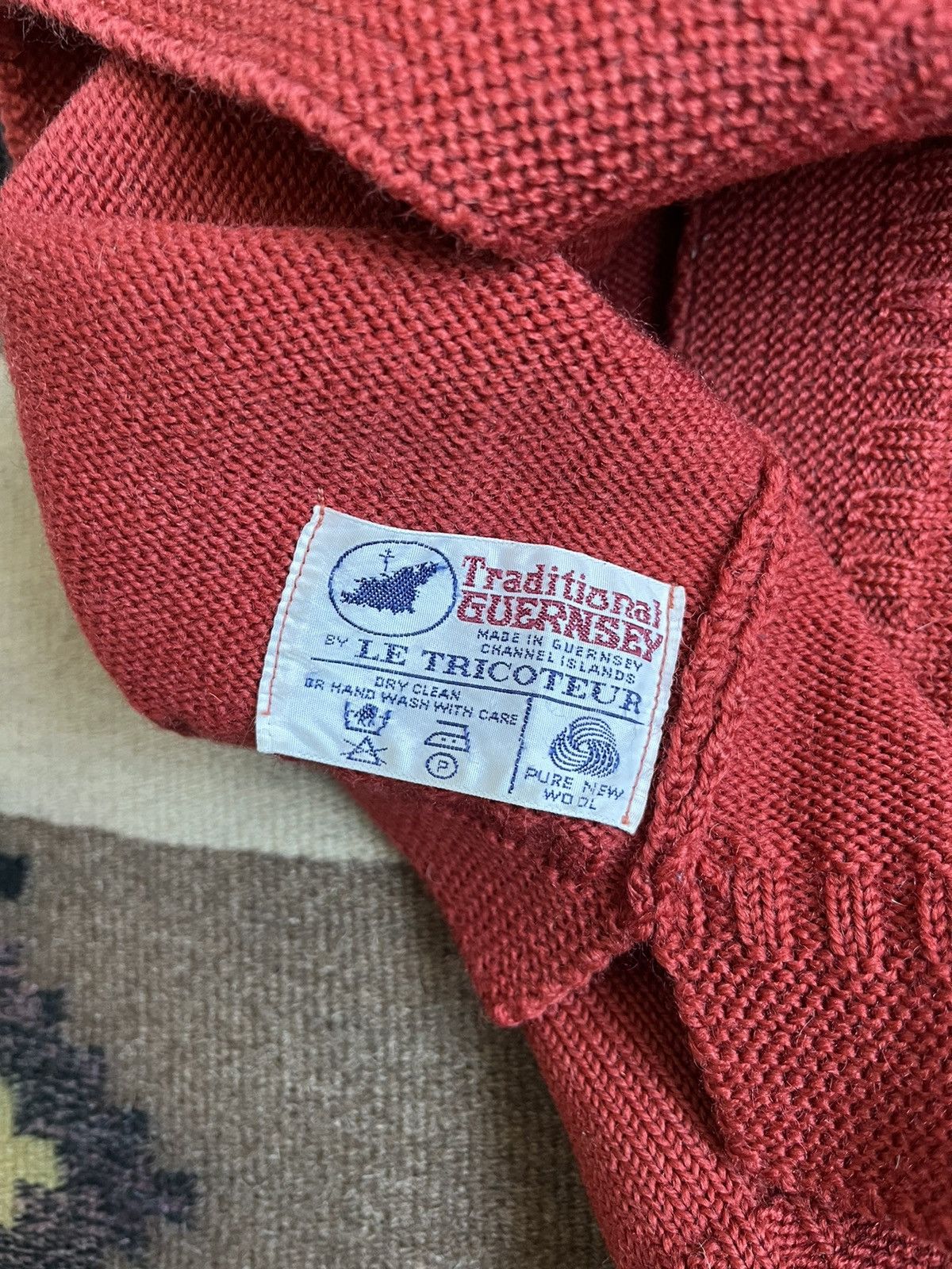 Le Tricoteur Guernsey Traditional Guernsey Le Tricoteur Orange Wool Jumper Sweater Size US M / EU 48-50 / 2 - 11 Thumbnail