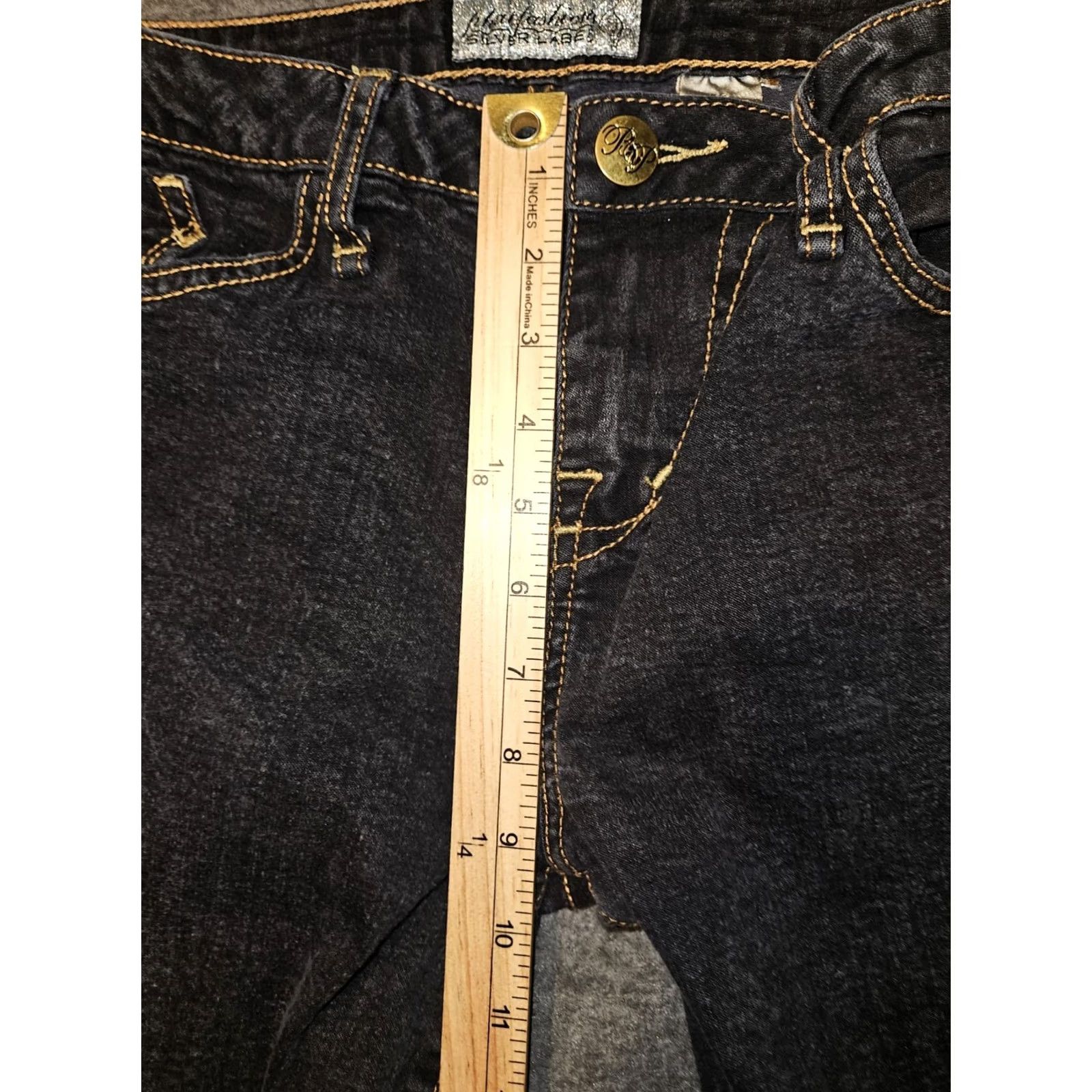 Vintage VINTAGE Phat Fashions Silver Label Bootcut Low Rise Jeans Juniors 13 Black Y2K 90's Size 34" / US 12 / IT 48 - 5 Thumbnail