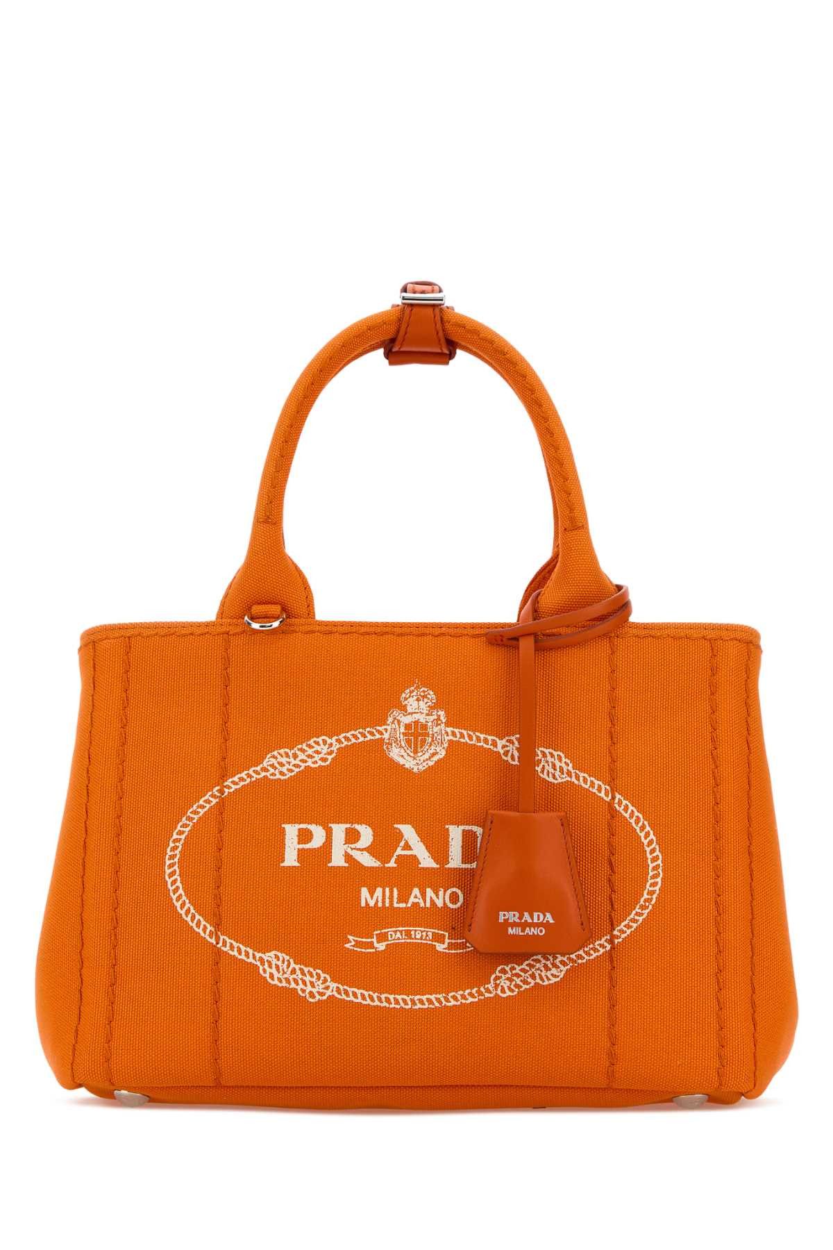 Prada Orange Canvas Small Prada Jardiniã¨Re Handbag Size ONE SIZE - 1 Thumbnail