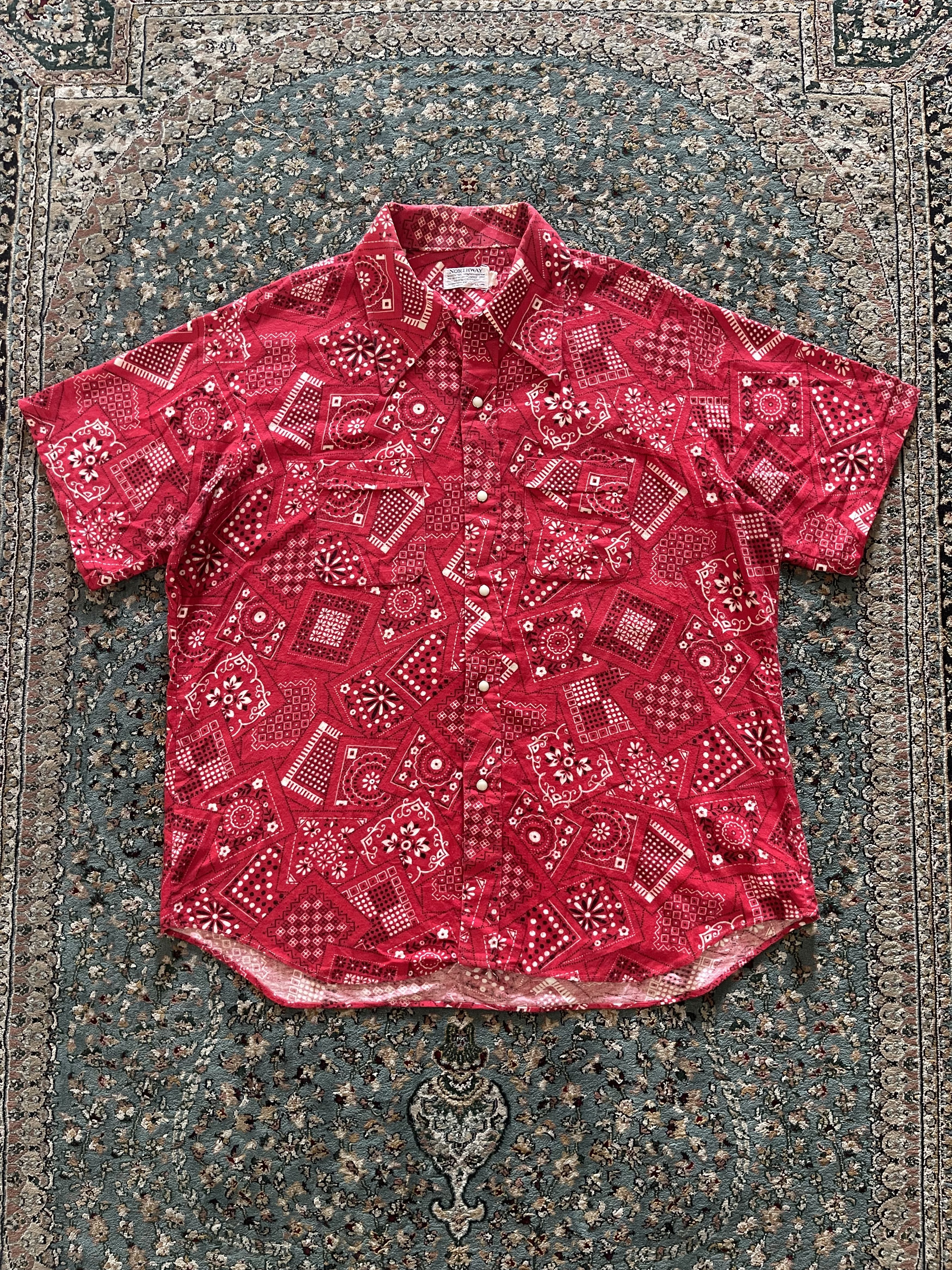 Vintage 🔥 Vintage NORTHWAY Bandana Print Shirt – Made in USA 🔥 Size US XL / EU 56 / 4 - 1 Thumbnail
