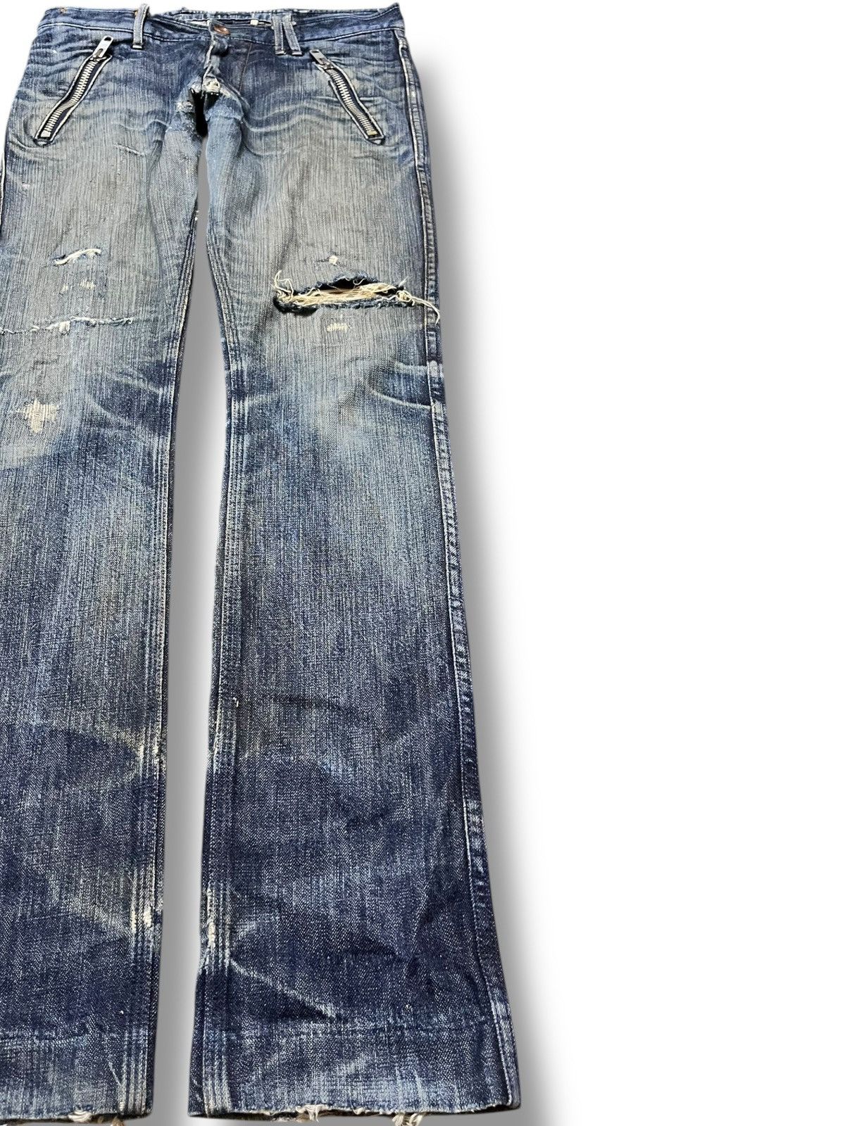 Mackintosh × Paul Smith Vintage Paul Smith Bondage Punk Ripped Whiskers Denim Size US 32 / EU 48 - 4 Thumbnail