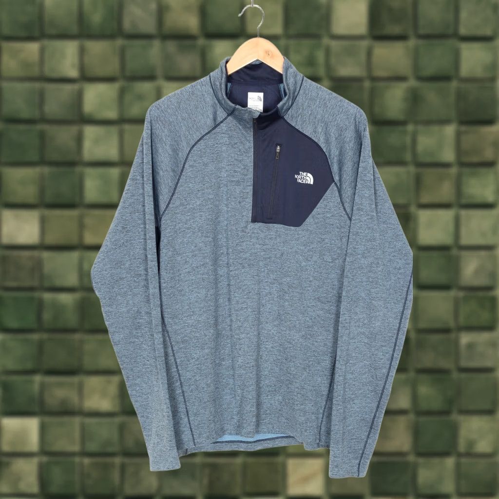 The North Face THE NORTH FACE FLASHDRY Half Zip Top Active Wear Men XL Melange Blue Size US XL / EU 56 / 4 - 1 Thumbnail