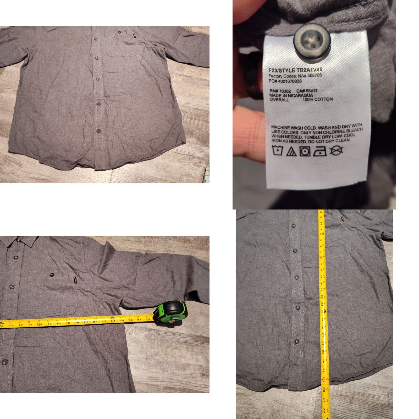Timberland Timberland Pro Gray Flannel Work Shirt Mens XL Long Sleeve Button-Up Classic Fit Size US XL / EU 56 / 4 - 8 Thumbnail