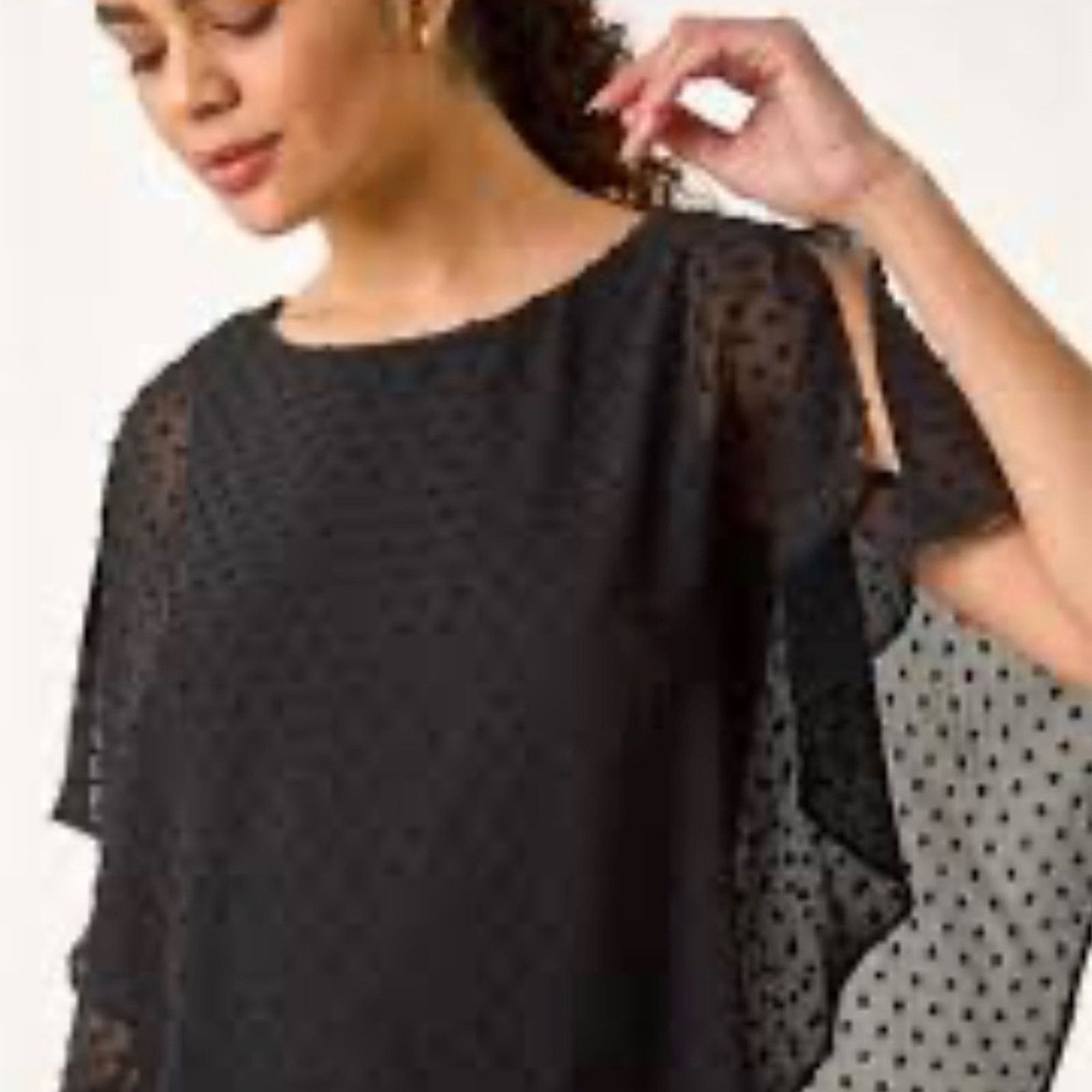 New Black Sheer Women's Top with wide sleeves size S
