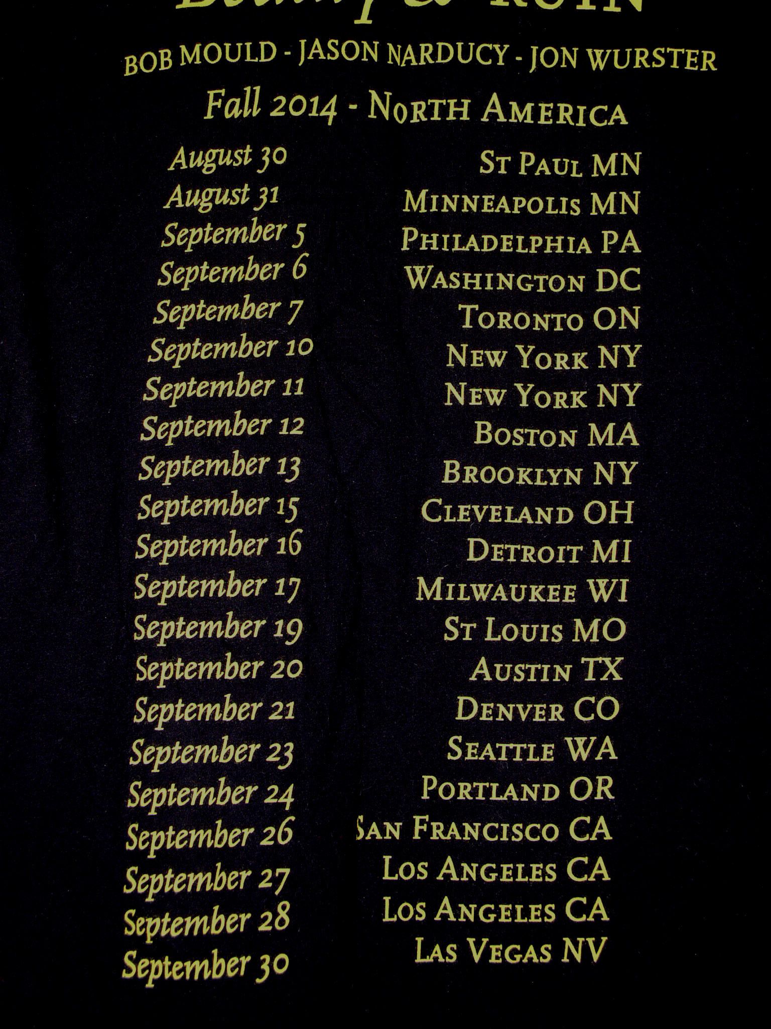 Vintage Bob Mould Concert Shirt 2014 Beauty & Ruin Fall Husker Du Size US M / EU 48-50 / 2 - 5 Thumbnail