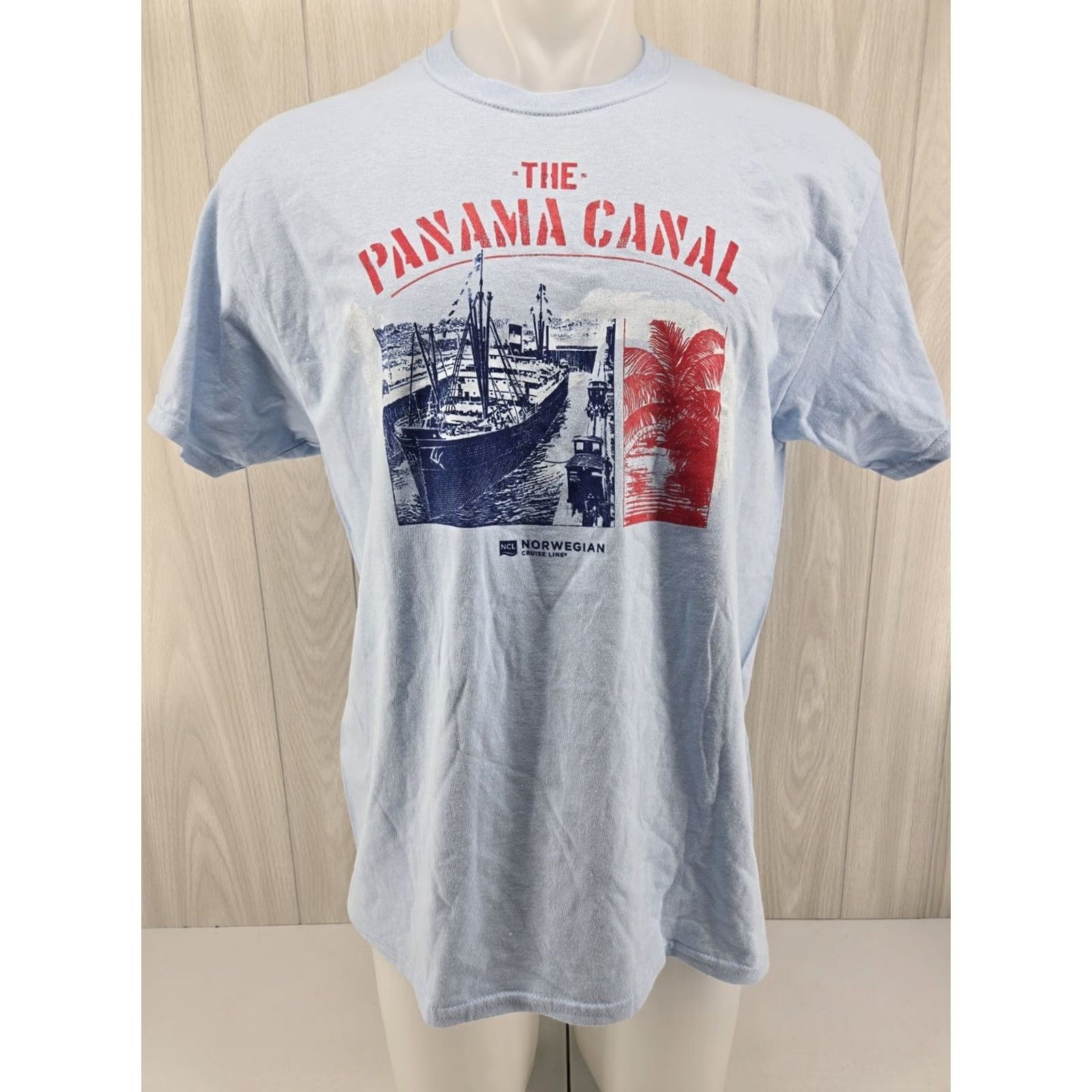 Gildan Norwegian Cruise Line Panama Canal T Shirt Mens L Blue Short Sleeve Gildan 100% Cotton Logo Vintage: No Size US L / EU 52-54 / 3 - 2 Thumbnail