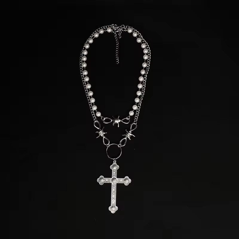 Jewelry Cross Gothic Punk Style Necklace Chain Size ONE SIZE - 3 Thumbnail