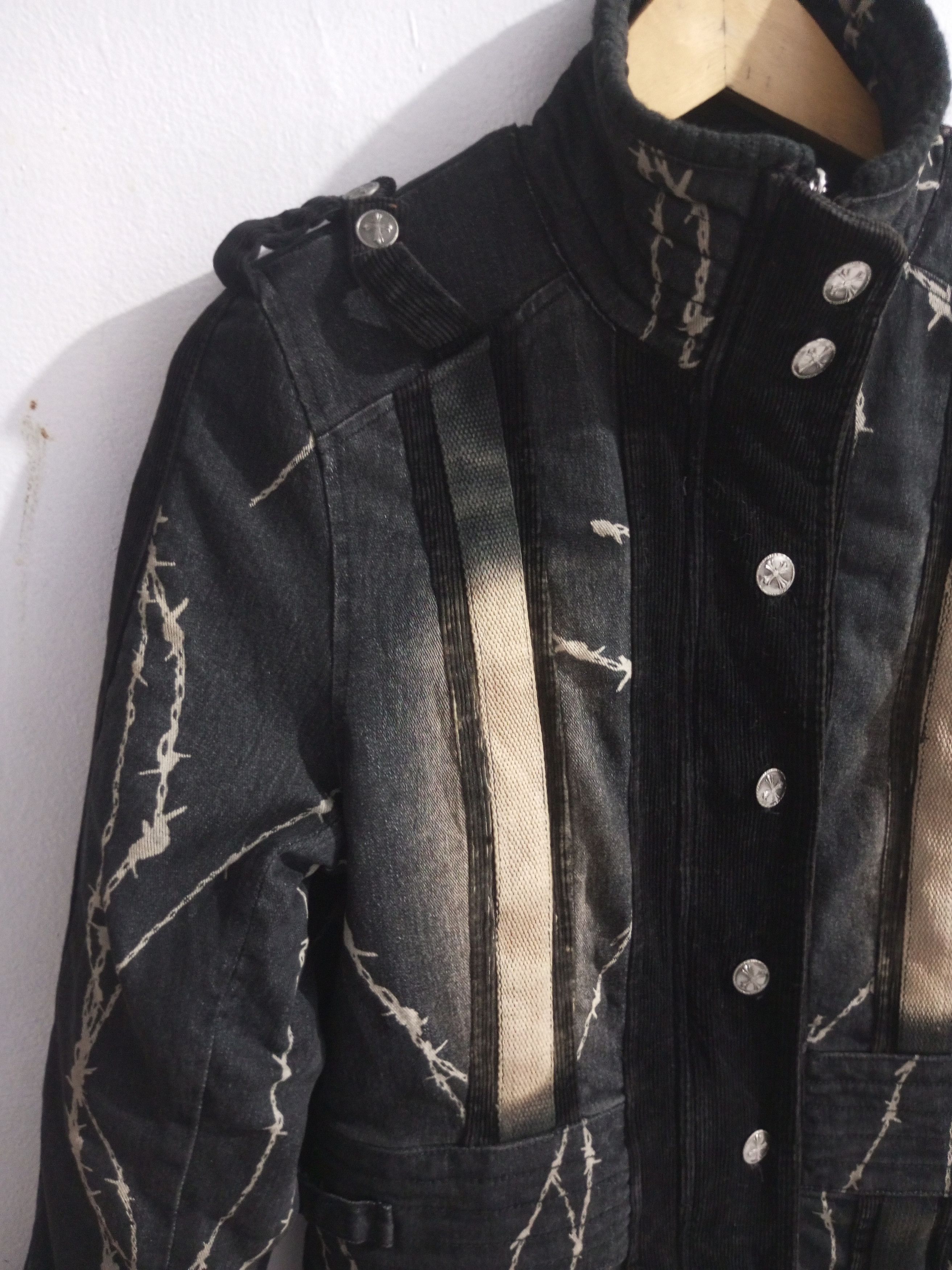 Japanese Brand Ozz on Hikozoh barbed wire denim mix corduroy jacket Size US M / EU 48-50 / 2 - 7 Thumbnail