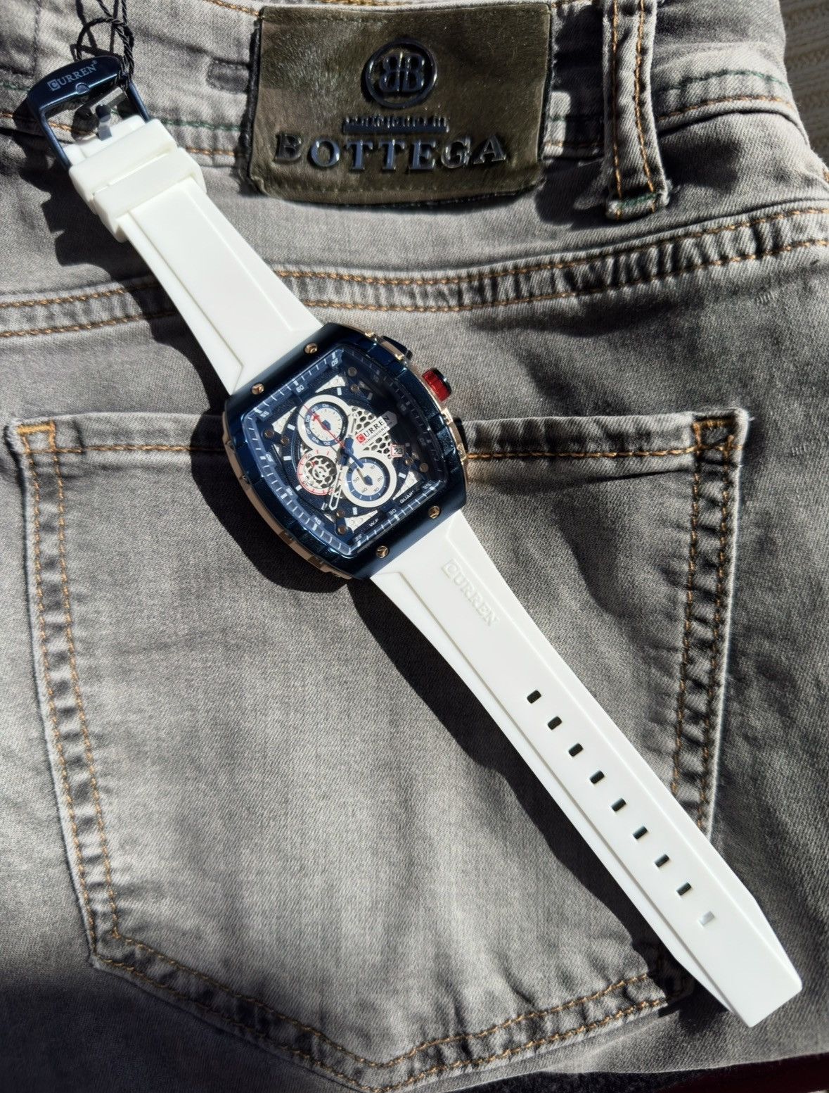 Curren Chronograph White Men's Sport Wristwatch Quartz Brand New Size ONE SIZE - 2 Thumbnail