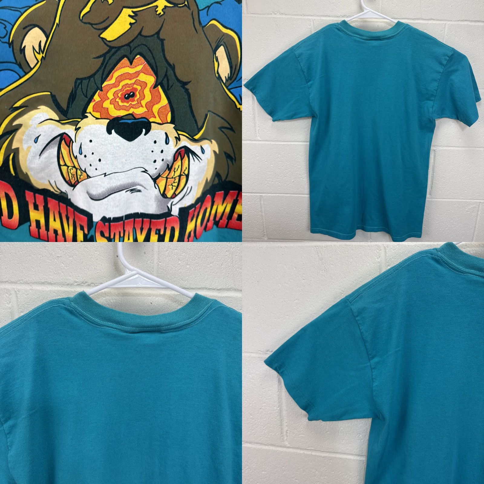 Vintage VINTAGE SSI T-Shirt Men Blue 90s Funny Animals Stress Staying Home Cartoon Logo Graphic Print Short Sleeve Crew Neck Adult Large Size US L / EU 52-54 / 3 - 9 Thumbnail