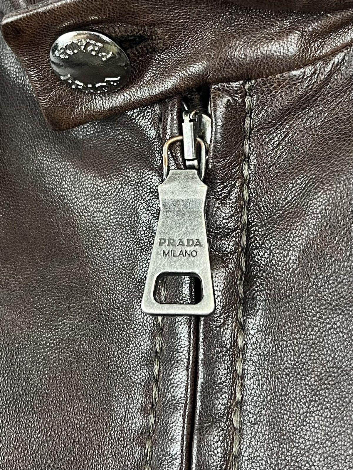 Prada PRADA MILANO Jacket Leather Bomber Lambskin Brown Men's Size US M / EU 48-50 / 2 - 8 Thumbnail