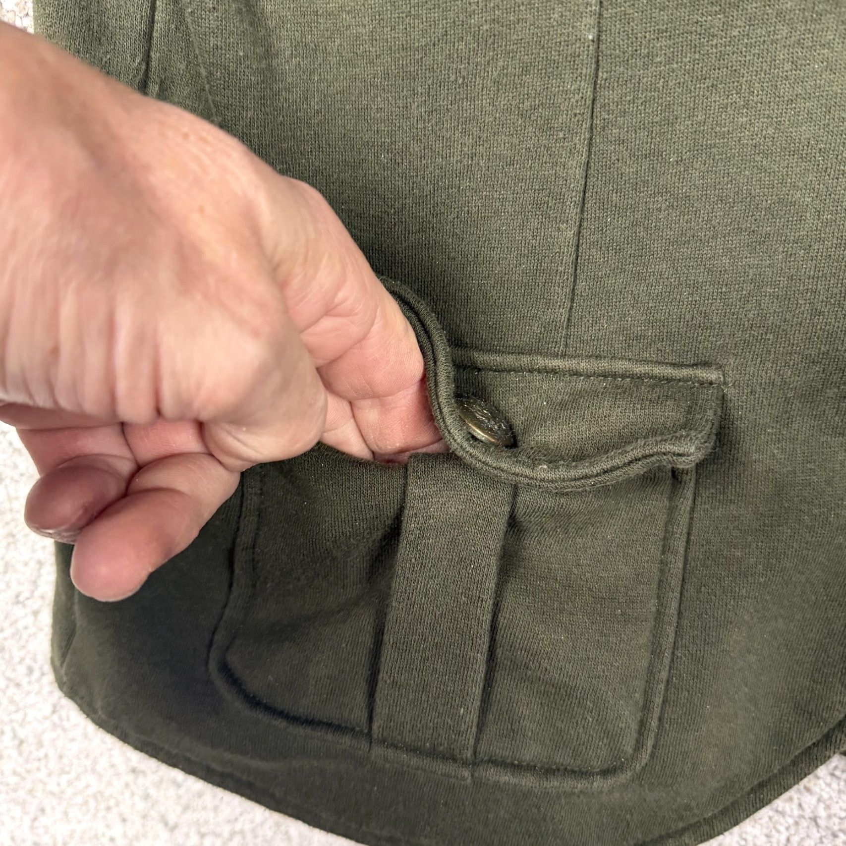 Vintage VINTAGE JJ Basics Jacket Green Military Fleece Buttons Pockets Army Chic Women L Size L / US 10 / IT 46 - 5 Thumbnail