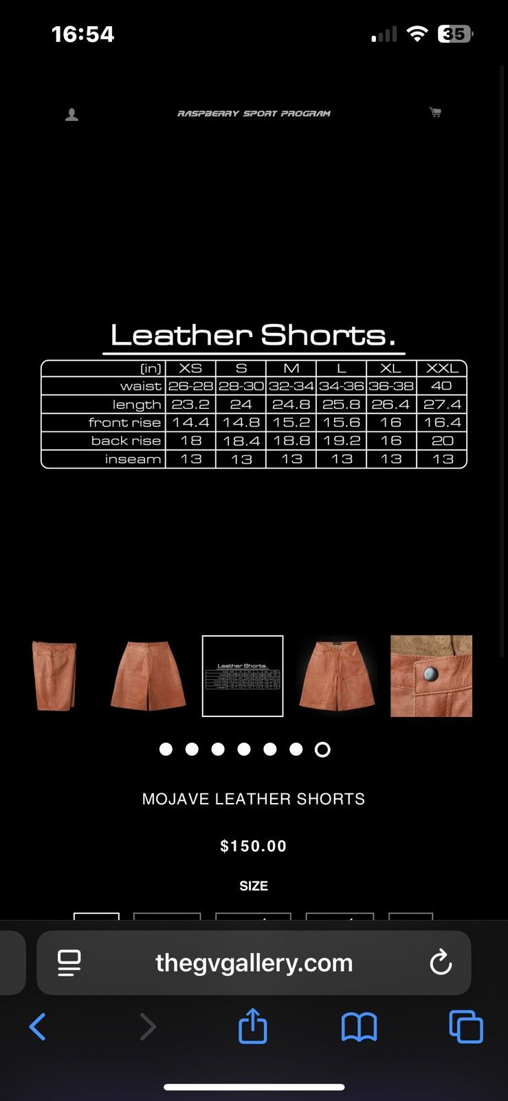 The GV Gallery MOJAVE LEATHER SHORTS Size US 29 - 8 Thumbnail