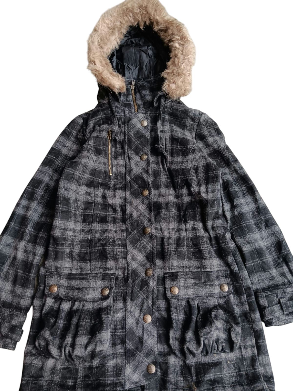 Japanese Brand × Seditionaries Sorridere fur hoodie tartan wool parka jacket Size M / US 6-8 / IT 42-44 - 3 Thumbnail
