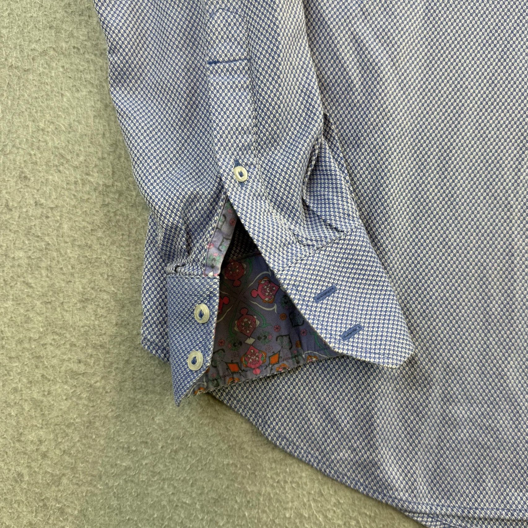 Robert Graham Robert Graham Shirt Mens Large Blue Geometric Print Long Sleeve Button Up Size US L / EU 52-54 / 3 - 7 Thumbnail