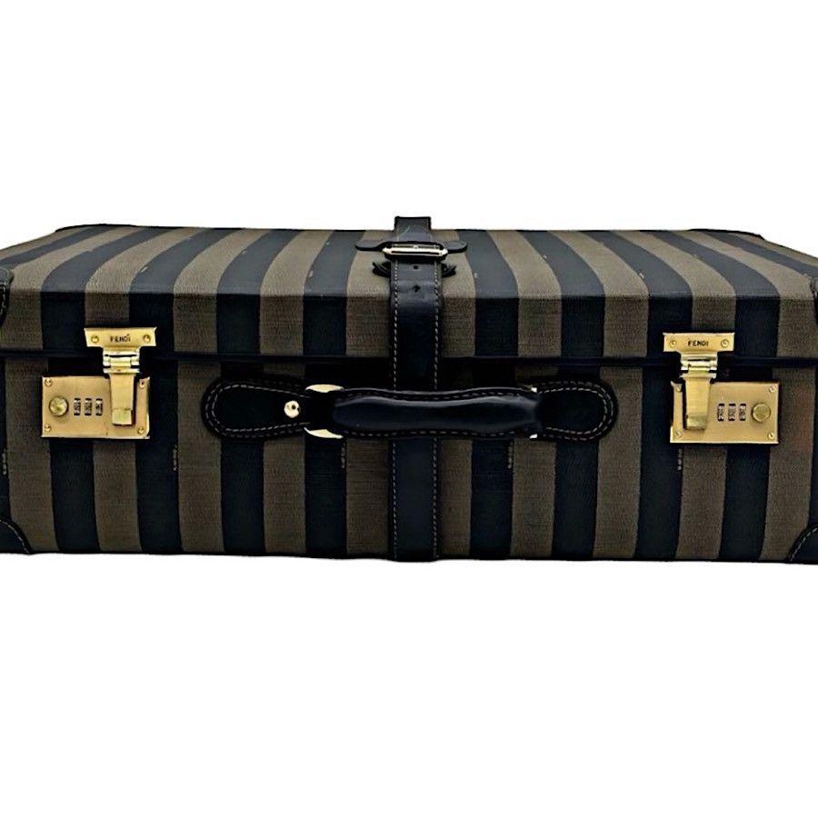 Fendi Authentic Vintage Fendi Oversized Striped PecanHardcaseTrunk Size ONE SIZE - 3 Thumbnail