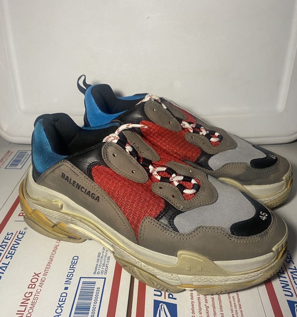Balenciaga Balenciaga Triple S Sneaker 'Blue Red' 2018 Mens Size 12 New Size US 12 / EU 45 - 6 Thumbnail