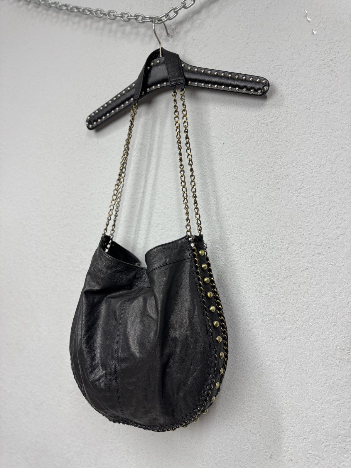 A.S.98 Vintage Leather Bag AS 98 style Metal Sling Bag Gothic GOA Size ONE SIZE - 3 Thumbnail