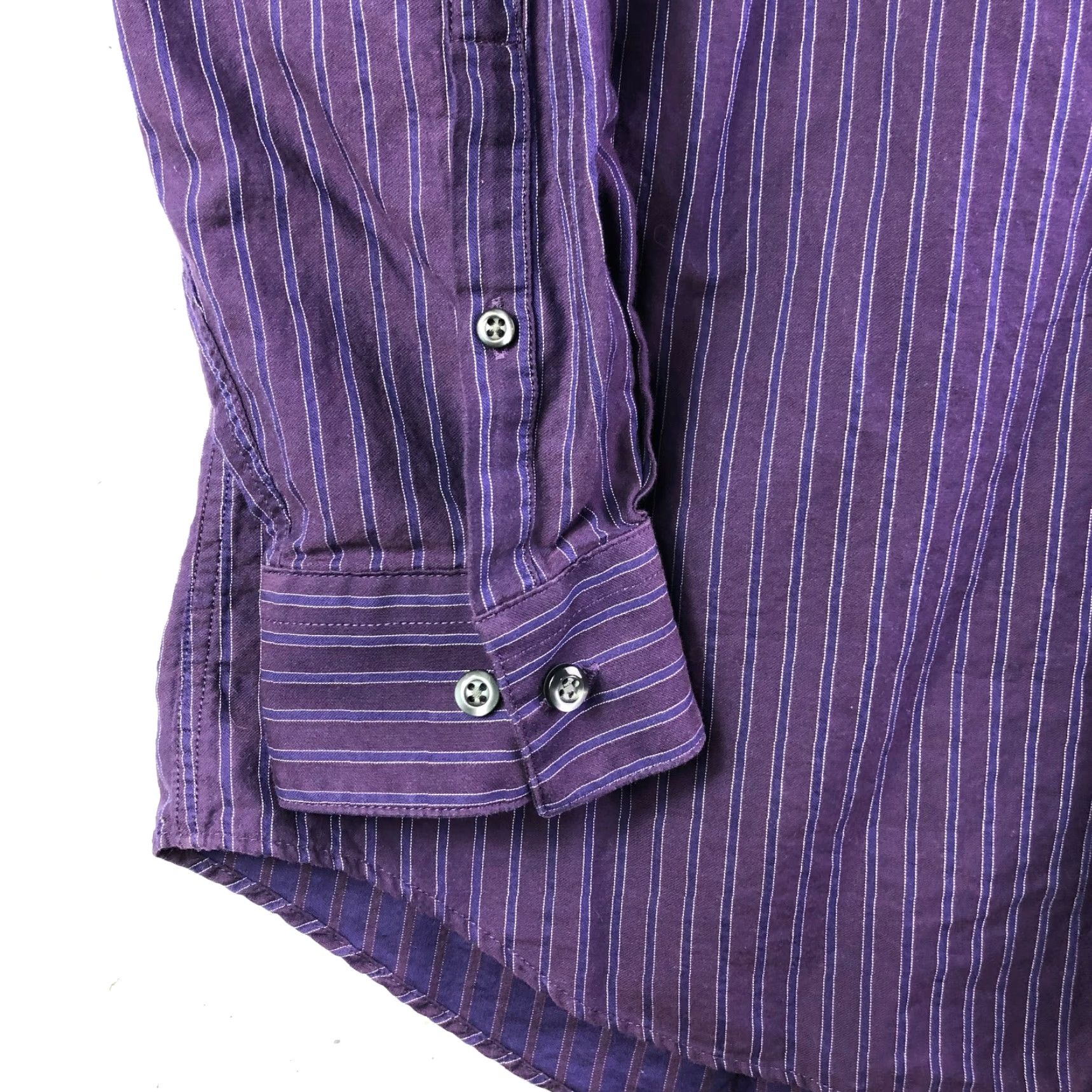 Apt. 9 Apt.9 Mens XL Purple Striped Long Sleeve Point Collar Shirt 100% Cotton Shirt Size US XL / EU 56 / 4 - 2 Thumbnail