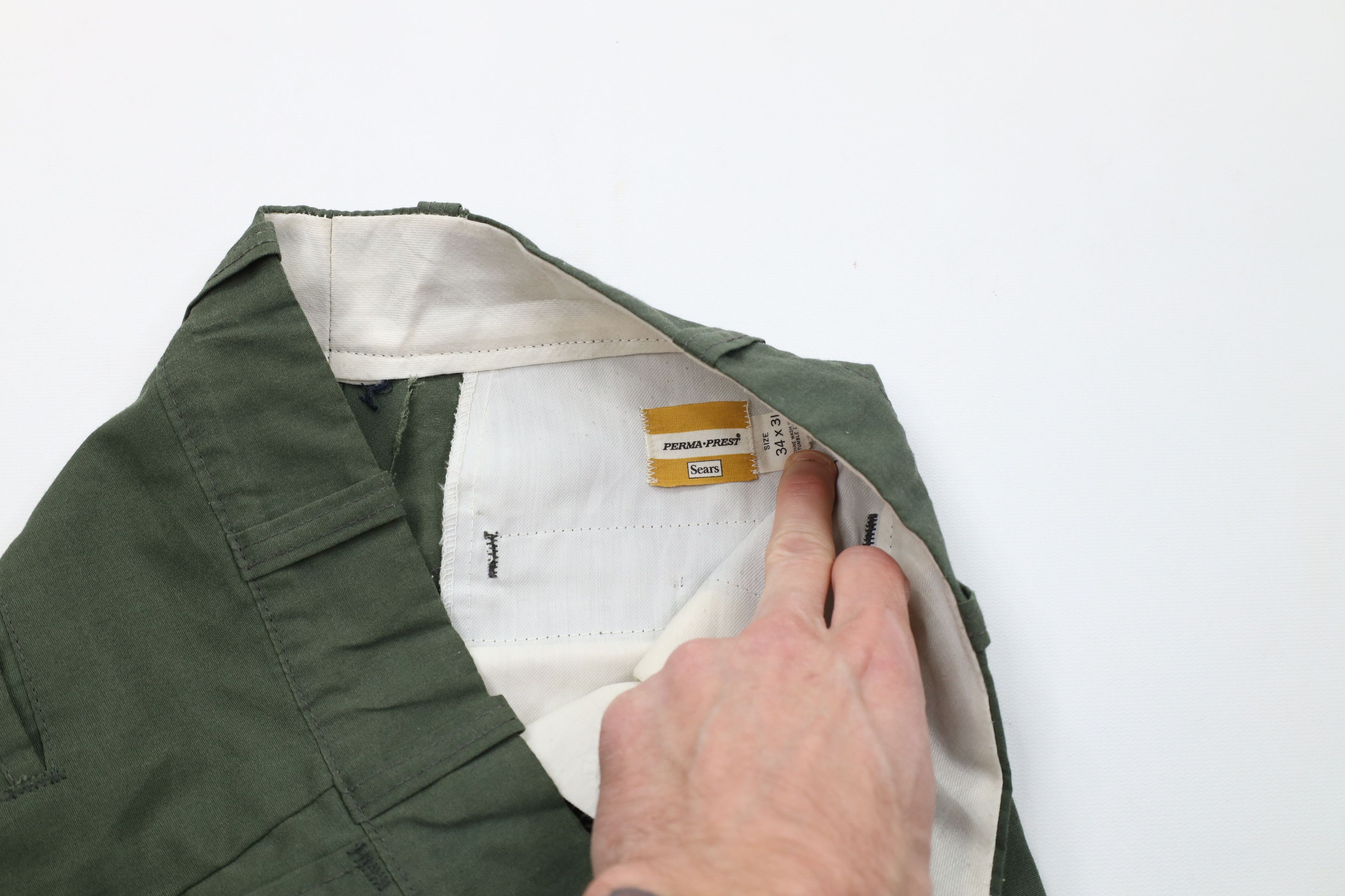 Vintage Vintage 60s Streetwear Wide Leg Chino Pants Green USA Size US 34 / EU 50 - 10 Thumbnail