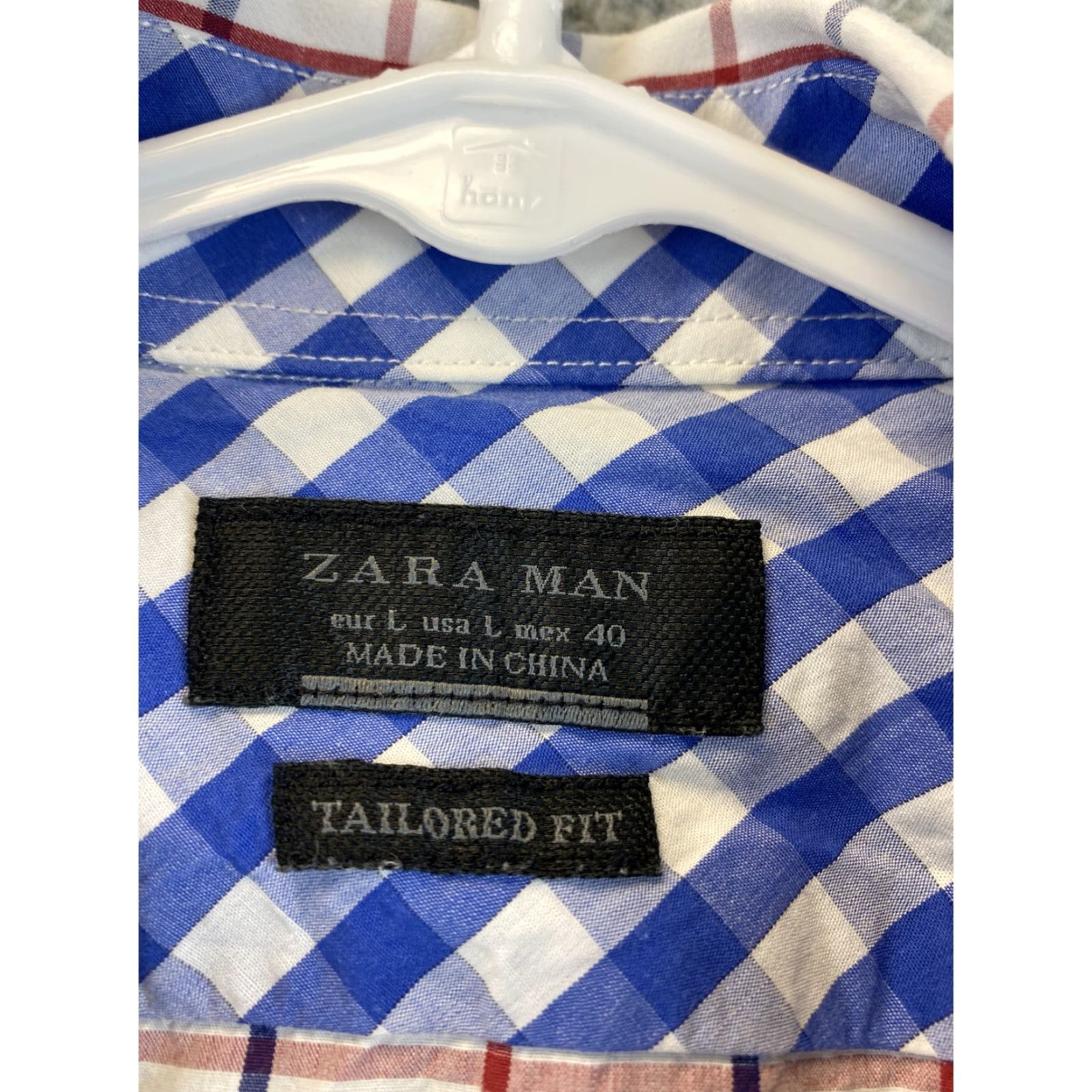 Zara ZARA Button-Up Shirt Men L Button-Front Long Sleeve Multicolor Check Cotton Knit 84-43 Regular Collar Shirt Size US L / EU 52-54 / 3 - 5 Thumbnail