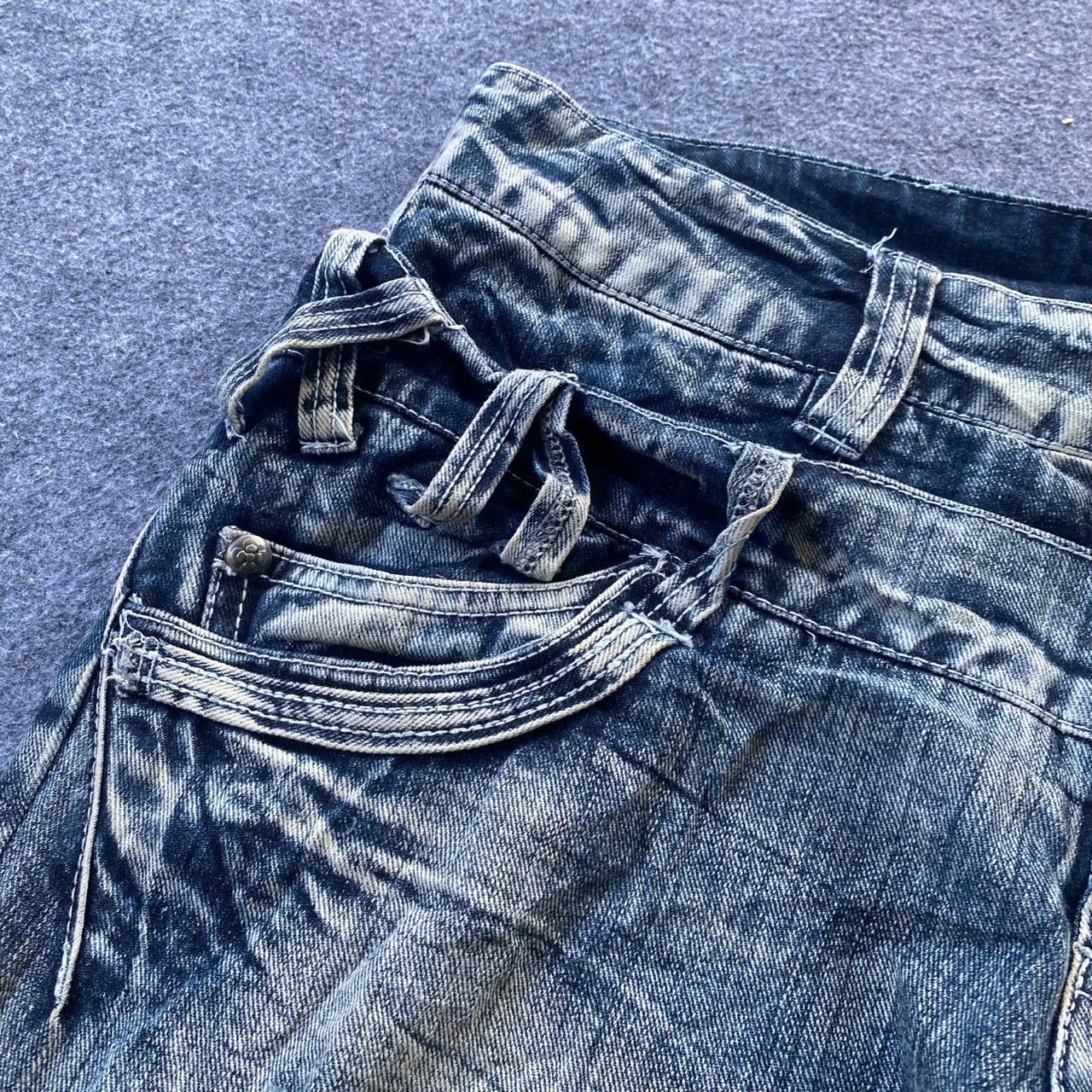 If Six Was Nine 💥Best Offer💥Japanese Brand Double Waist Distressed Denim Size US 36 / EU 52 - 9 Thumbnail