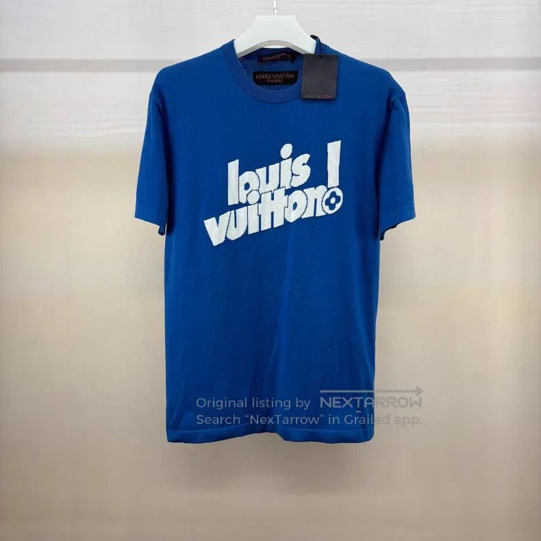 Louis Vuitton Louis Vuitton Blue knit logo short sleeve Size US L / EU 52-54 / 3 - 1 Thumbnail