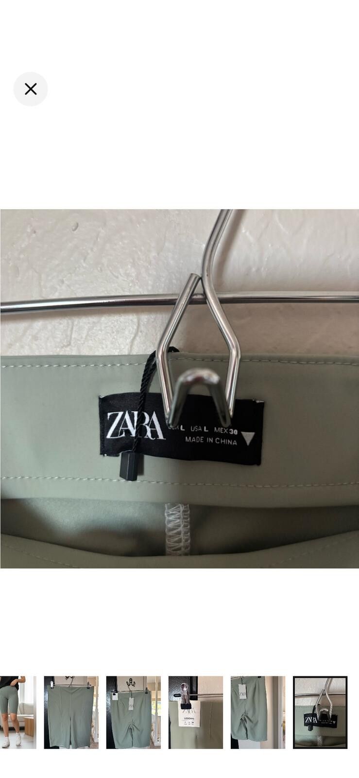 Zara (ZARA) Sage Green High-Waisted Shorts Size 36" / US 14 / IT 50 - 6 Thumbnail
