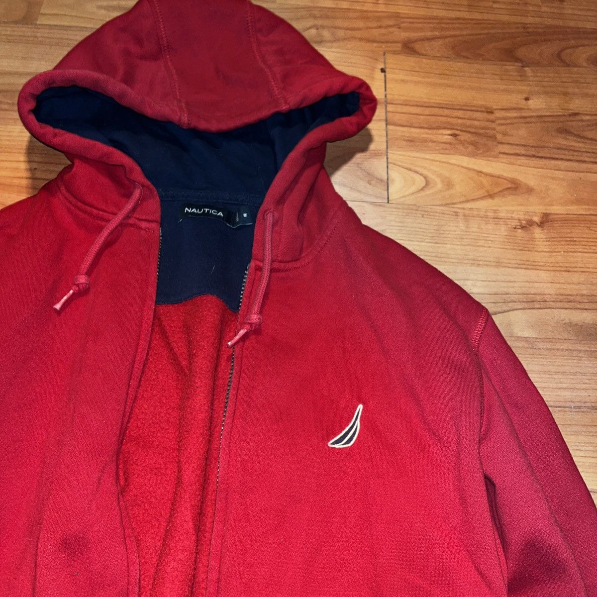 Other Vintage Red Nautica Hoodie Size M Worn Holes Size US M / EU 48-50 / 2 - 2 Thumbnail
