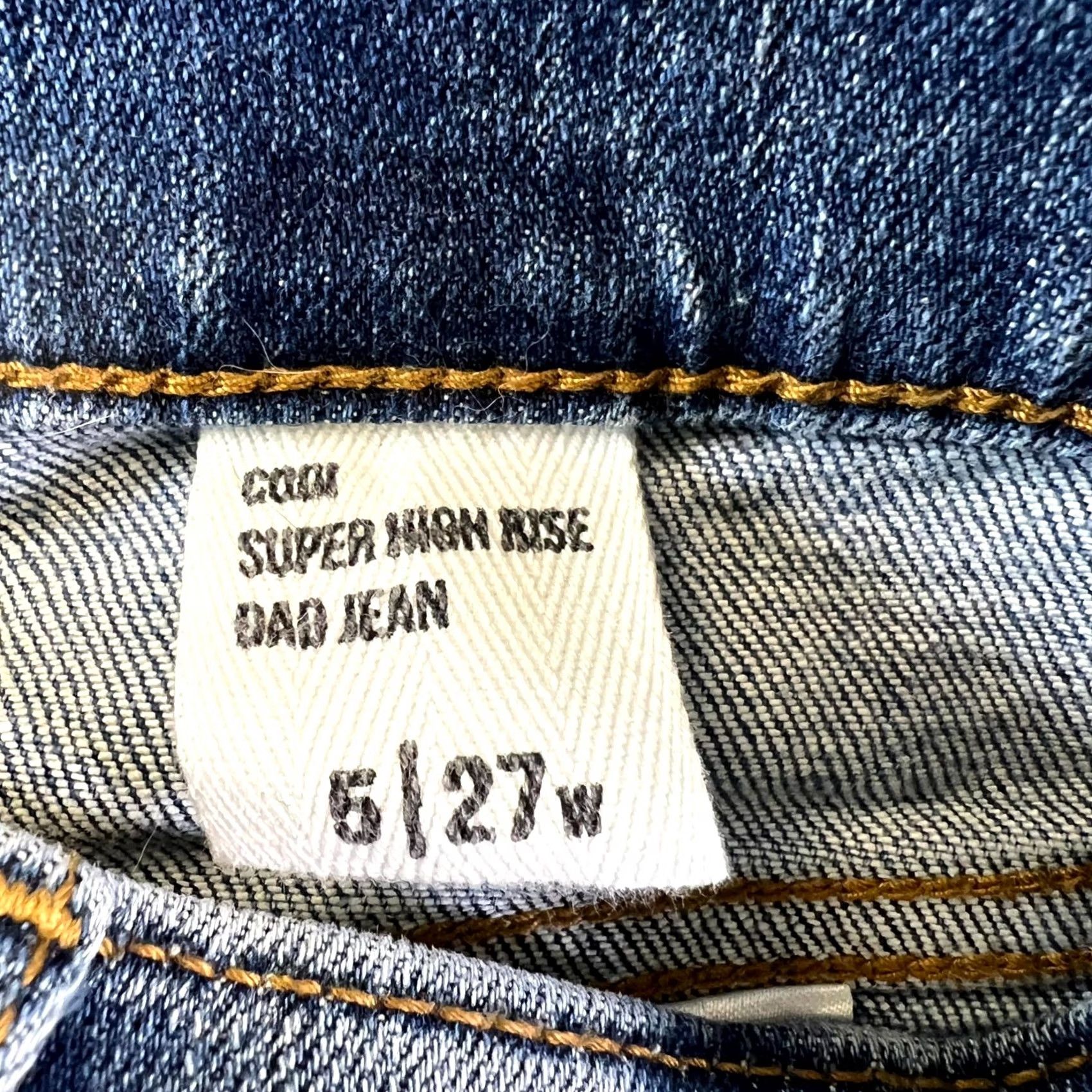 Vintage Eunina Jeans Womens 5/27W Blue Denim Raw Hem Super High-Rise Straight Leg Jeans Size 27" / US 4 / IT 40 - 7 Thumbnail
