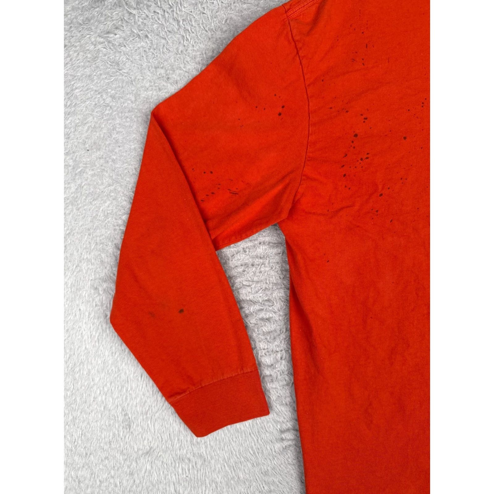 Ralph Lauren VINTAGE Nike Shirt Adult Large Orange Long Sleeve Crew Neck Cotton READ Size US L / EU 52-54 / 3 - 3 Thumbnail