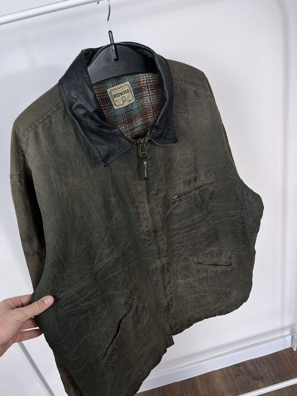 Other Vintage Redwood Waxed Jacket Distressed Leather Collar XL Size US XL / EU 56 / 4 - 7 Thumbnail