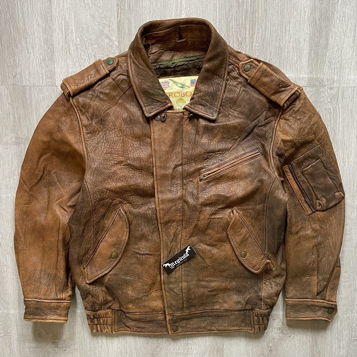Other Robo 1941 Vintage Bomber Pilot Genuine Leather Jacket Size US XL / EU 56 / 4 - 2 Thumbnail