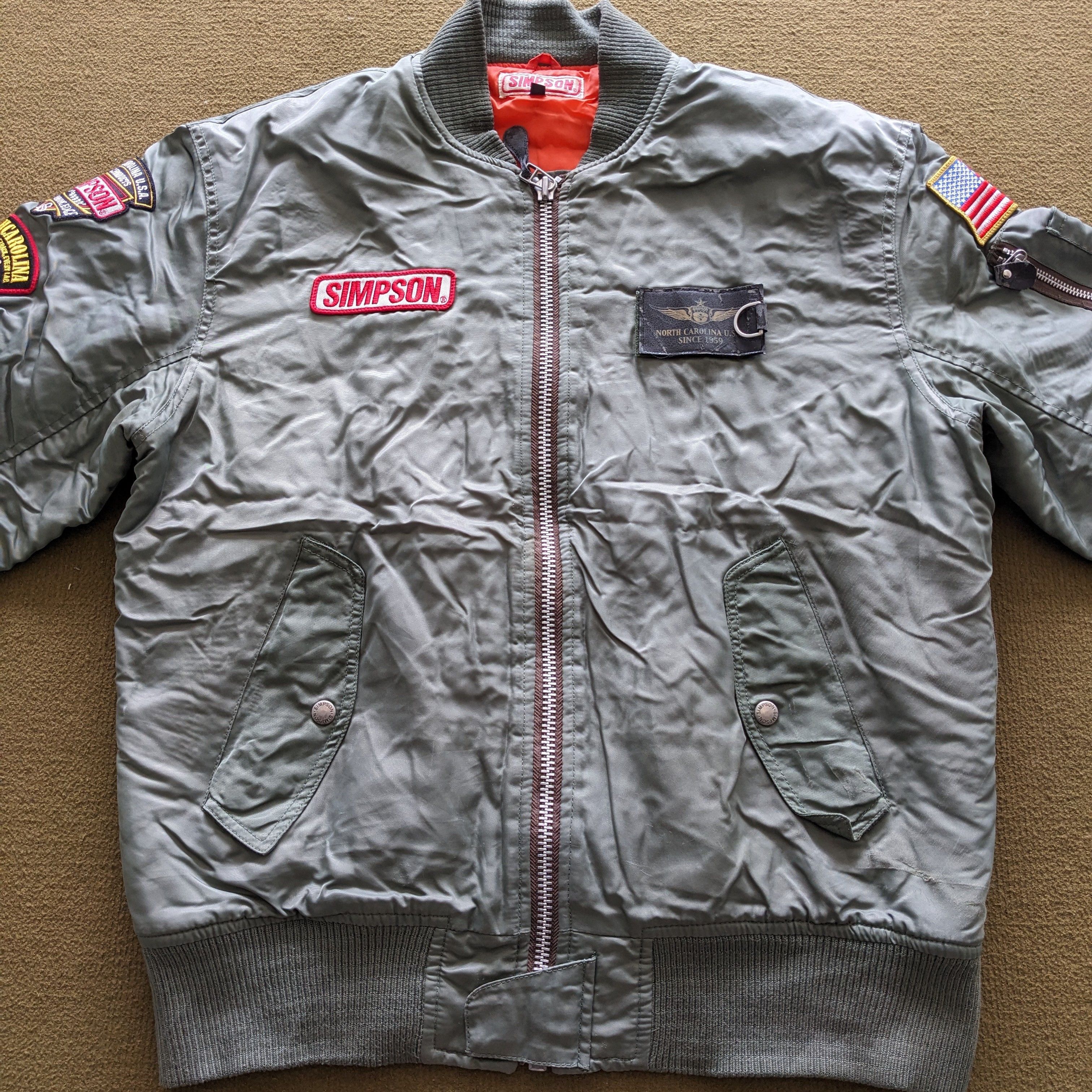 Vintage Vintage SIMPSON NORTH CAROLINA Bomber Jacket Size US L / EU 52-54 / 3 - 4 Thumbnail