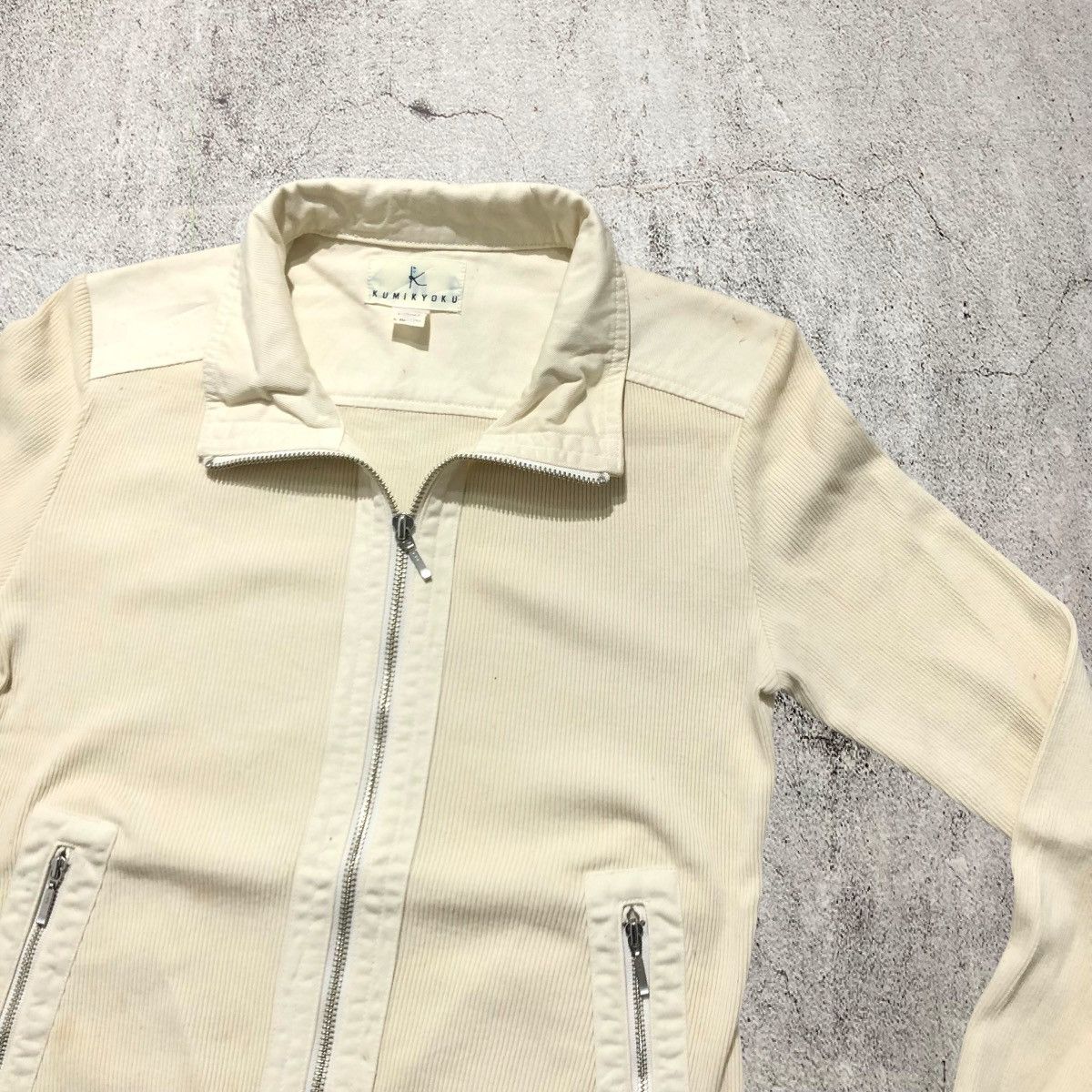 Japanese Brand 2000s Kumikyoku Corduroy Jacket Beauty Beast Beige Designer Size US XS / EU 42 / 0 - 2 Thumbnail