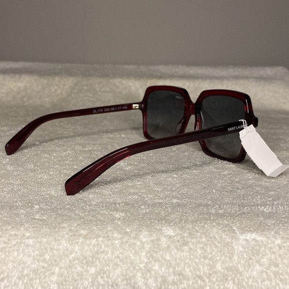 Saint Laurent Paris Saint Laurent 54mm Square Sunglasses in Brown [IN CASE] Size ONE SIZE - 6 Thumbnail