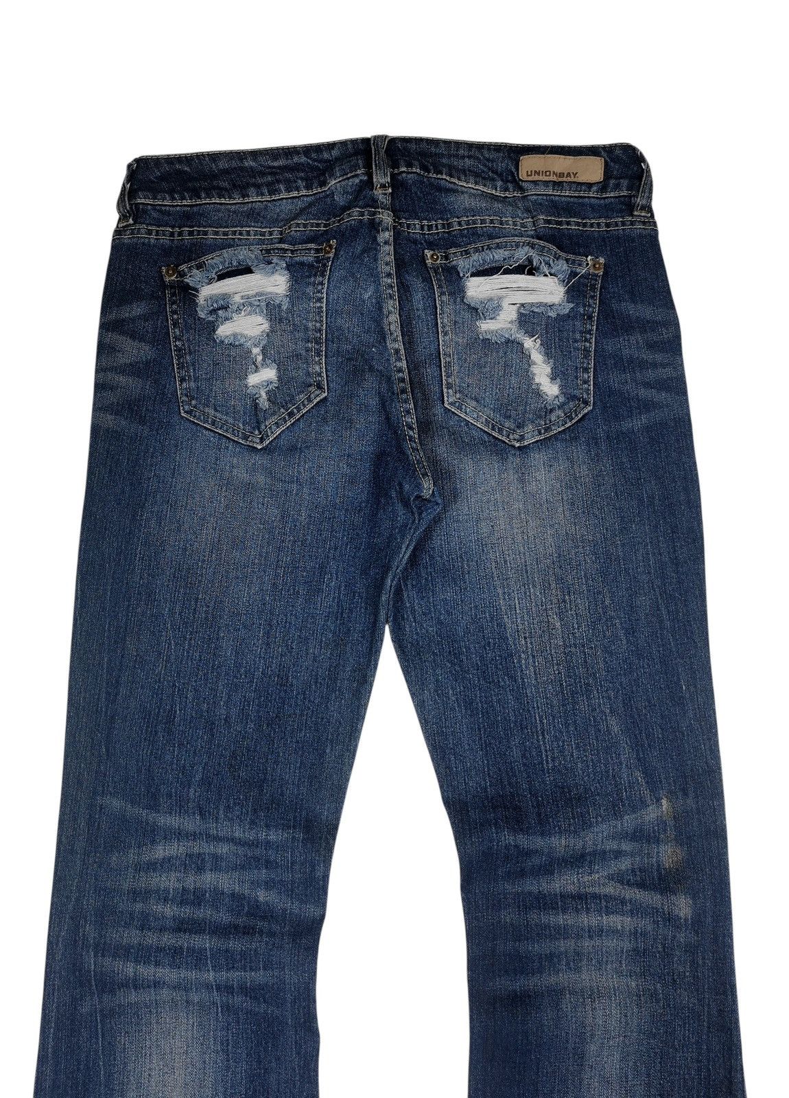 UNIONBAY Unionbay Slim Thigh Flare Legs Distressed Jeans Size 30" / US 8 / IT 44 - 6 Thumbnail