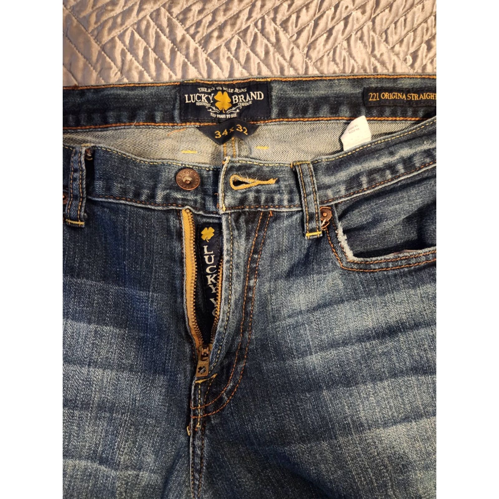 Lucky Brand Lucky Brand Jeans 221 Original Straight Denim Jeans 34 x 32 Men’s Pre Owned Regular 5-Pocket Blue Cotton Denim Straight Fit Classic Mens Pants Size US 34 / EU 50 - 3 Thumbnail