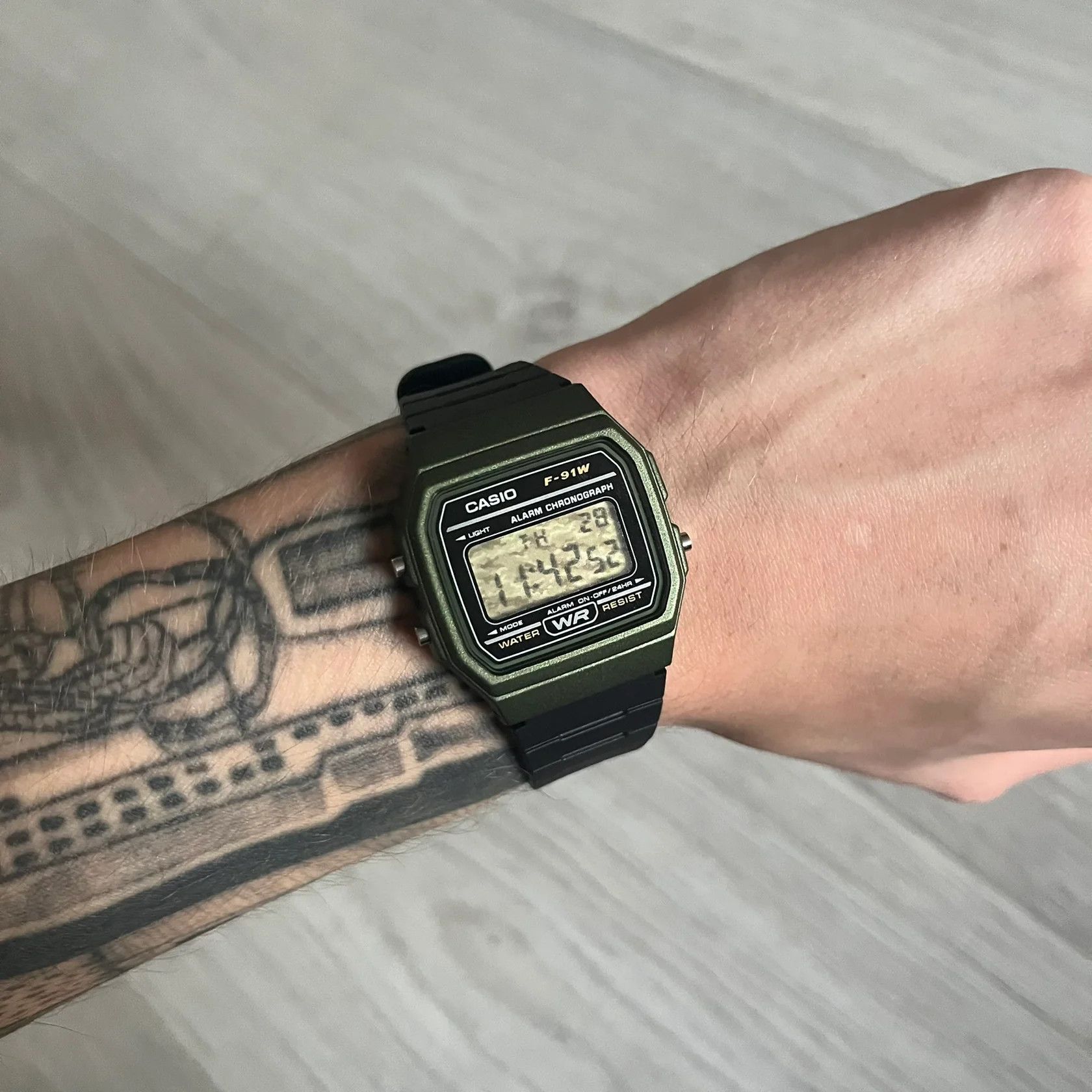 Casio Casio F-91W “Forest Camo” Military Green Digital Watch Size ONE SIZE - 1 Thumbnail