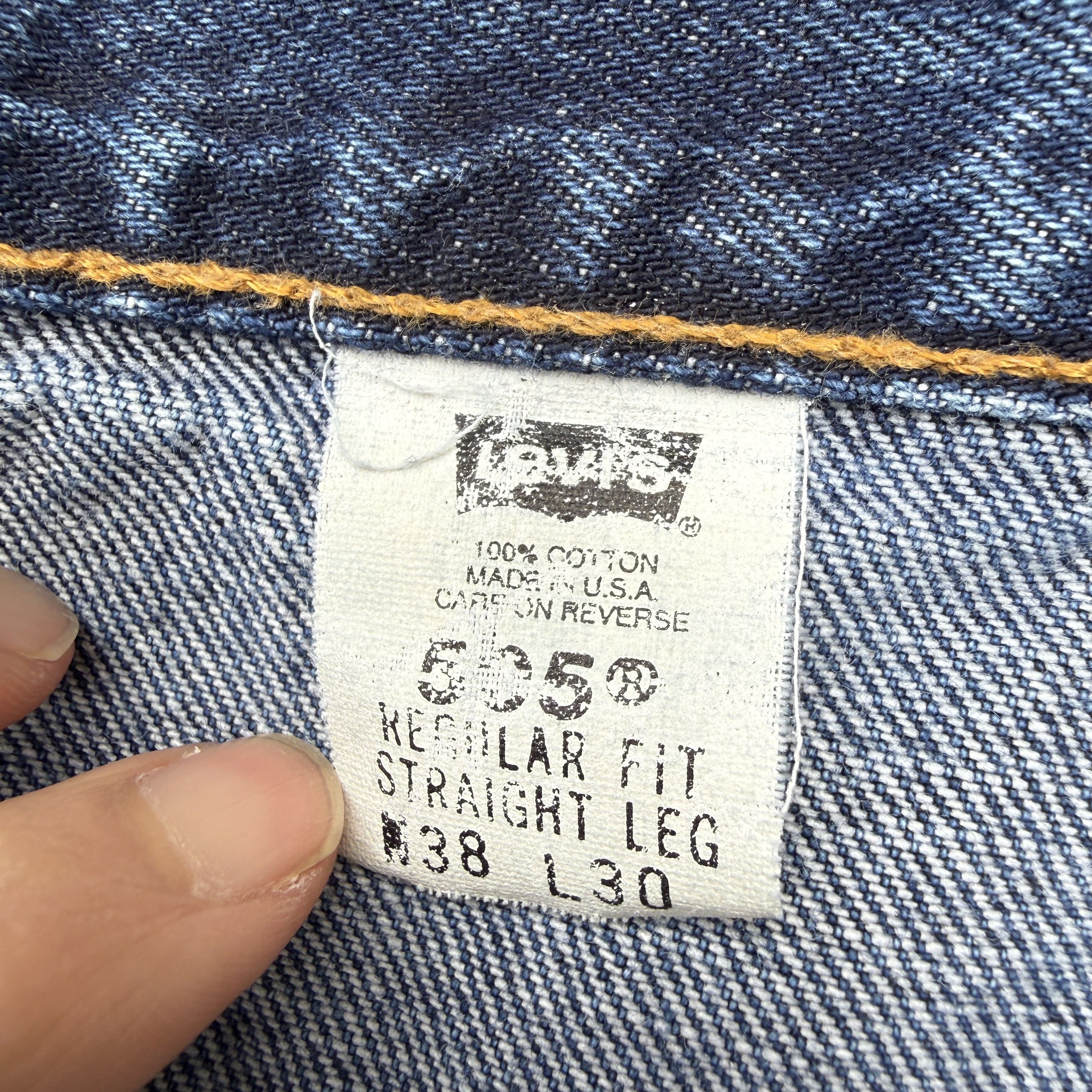 Levi's Vintage 80s Levis 505 Blue Zipper fly Denim Made USA Jeans Size US 36 / EU 52 - 5 Thumbnail