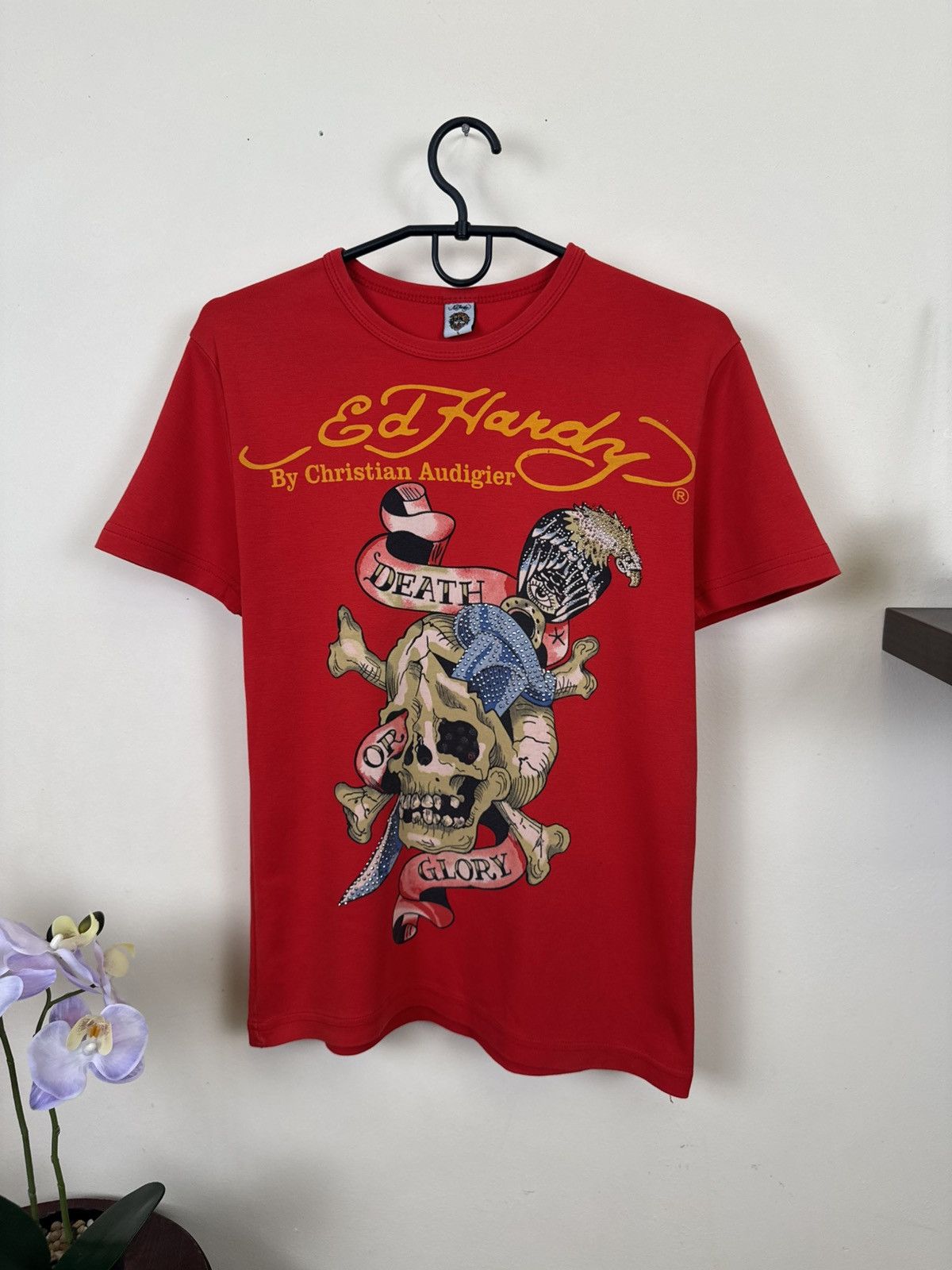 Ed Hardy Vintage Ed Hardy T shirt Women Skull Red Sz S Streetwear Y2K Size S / US 4 / IT 40 - 5 Thumbnail