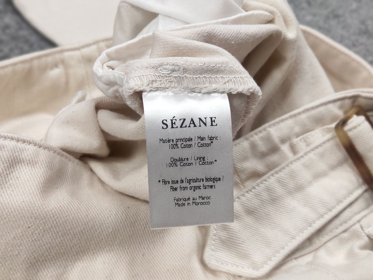 Sezane Sezane Paris Design Beige Denim Jeans with belt Size 34" / US 12 / IT 48 - 15 Thumbnail