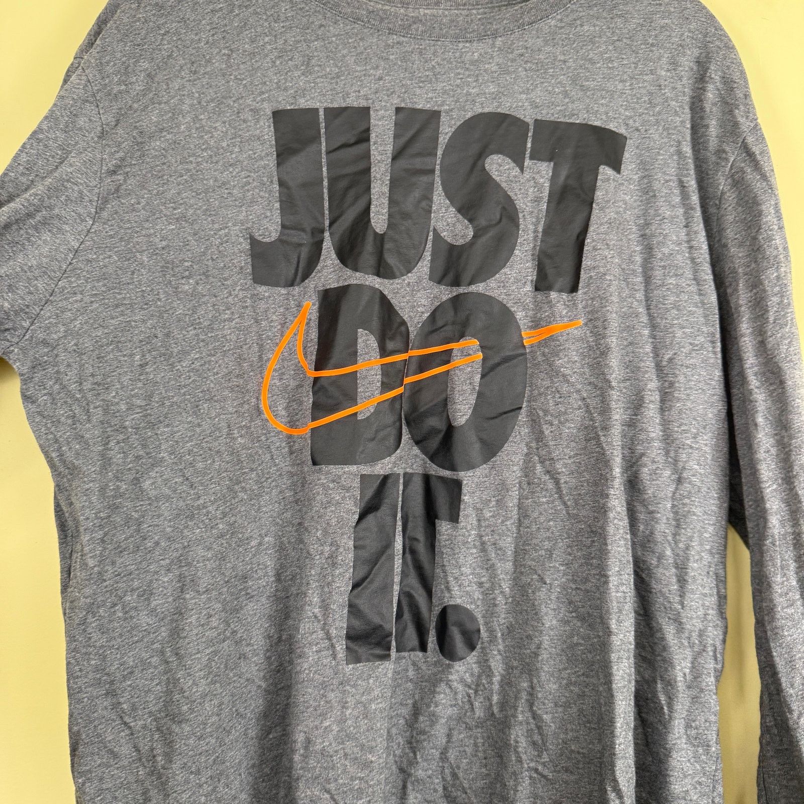 Nike Nike Shirt Adult Gray Black Just Do It Swoosh Long Sleeve Size US XL / EU 56 / 4 - 2 Thumbnail