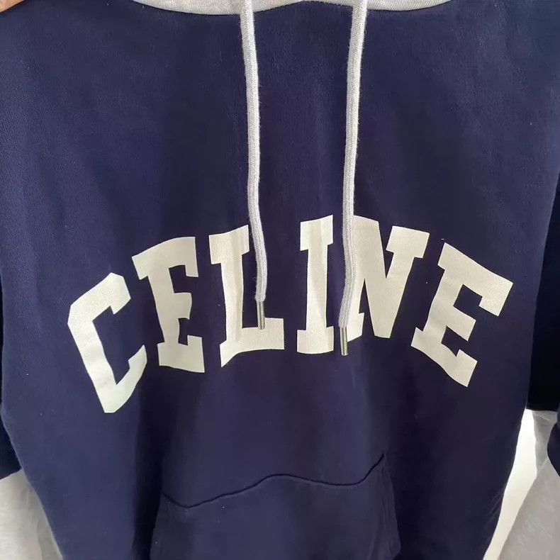 Celine Celine Blue-gray color-block hooded sweatshirt 2503-Nextarr Size US XS / EU 42 / 0 - 3 Thumbnail