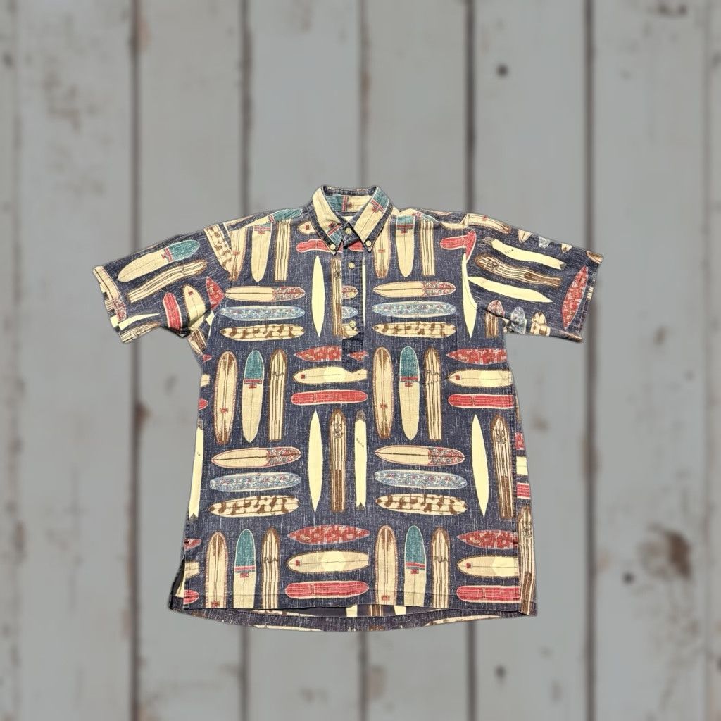 Reyn Spooner VINTAGE Reyn Spooner Hawaiian Shirt Mens S Surfboard Aloha All Over 90s Beach Tropical Floral Surfing Graphic Print Short Sleeve Button-Up Size US S / EU 44-46 / 1 - 1 Thumbnail