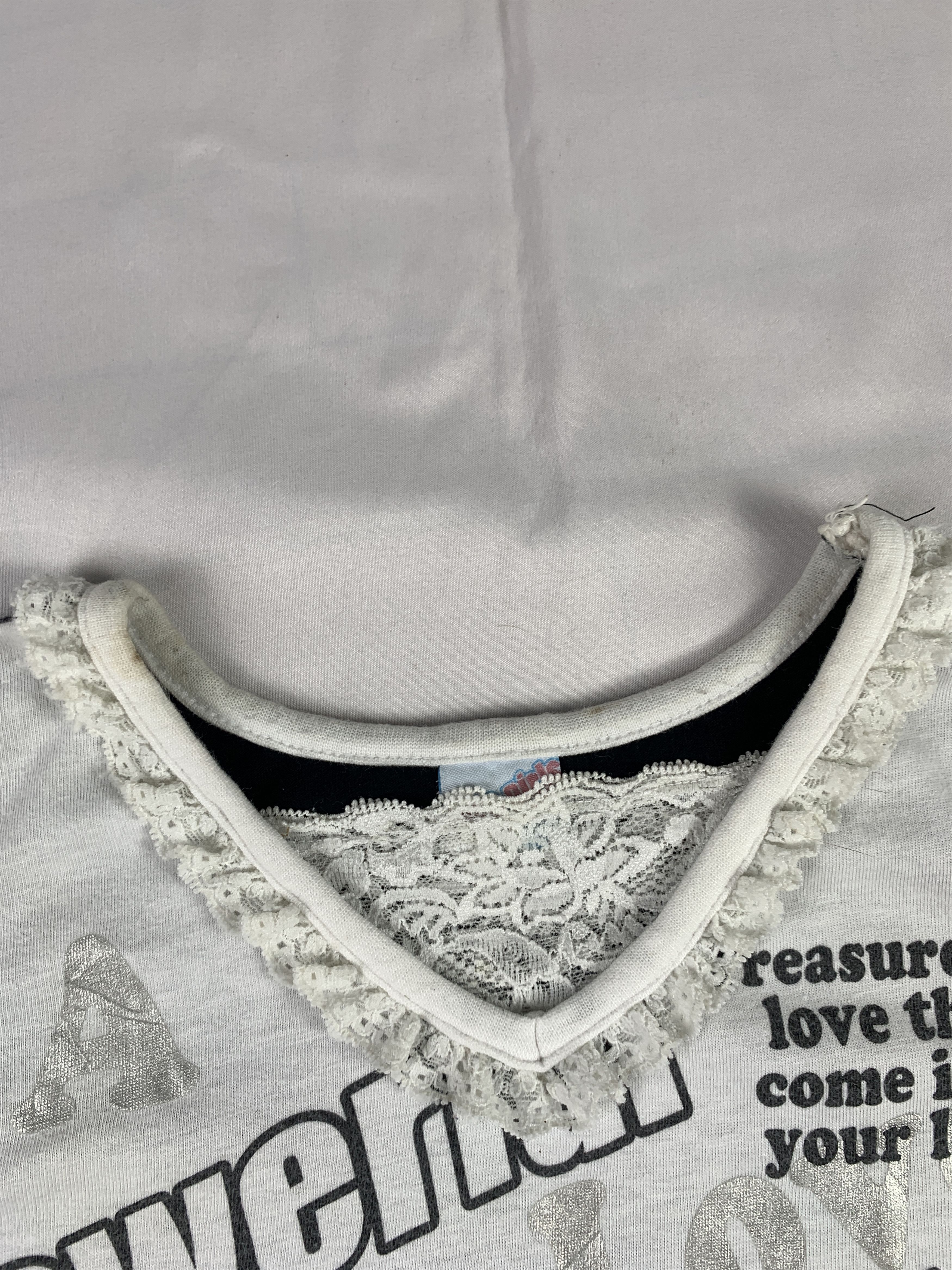 Japanese Brand Cute Girls Trim Poem Sleveeless Baby Tee (S) Size S / US 4 / IT 40 - 6 Thumbnail